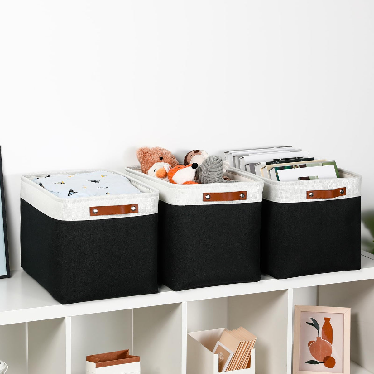 Large Storage Baskets Fabric Storage Bins (3 Count)