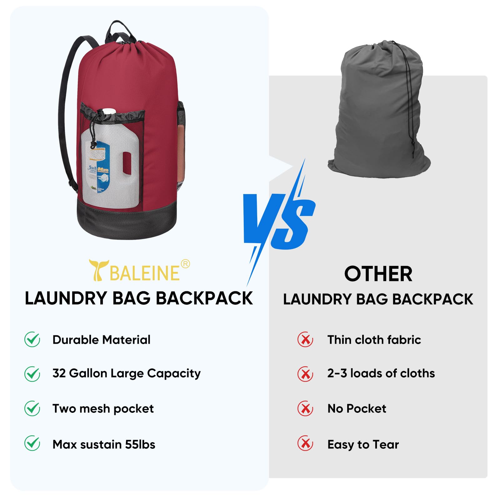 120L Laundry Bag Backpack