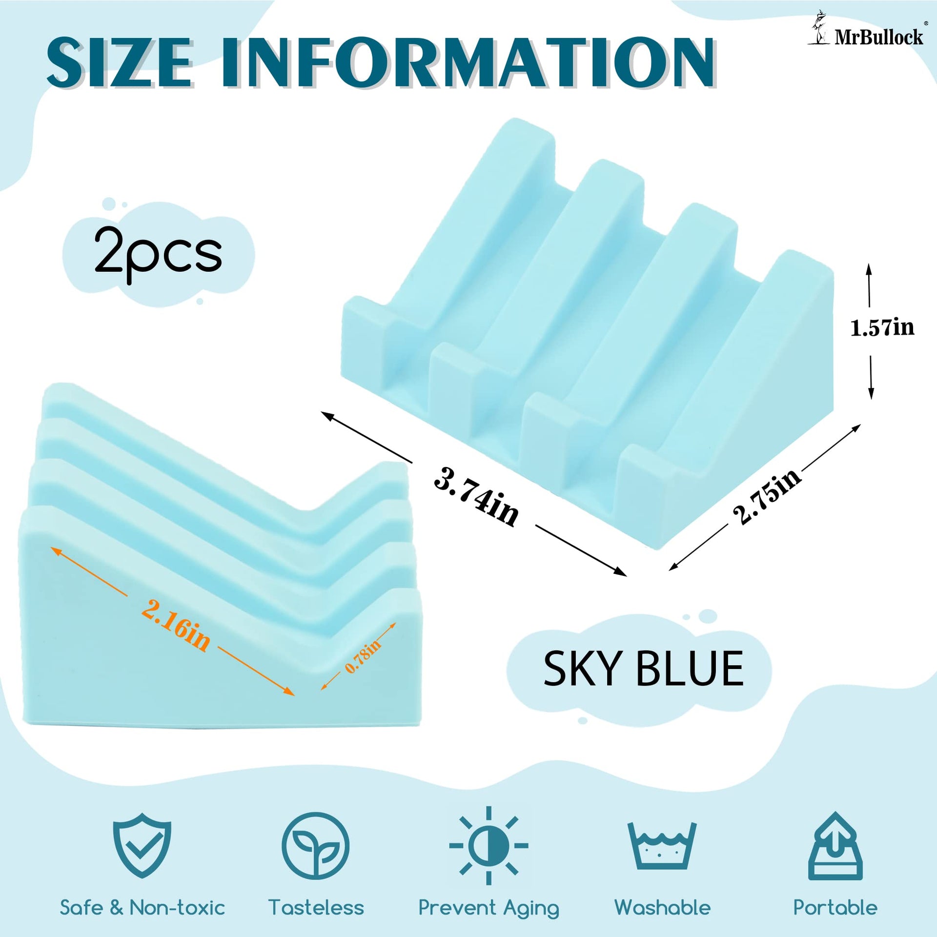 Silicone Soap Dish Self Draining for Shower & Kitchen (2 Count)