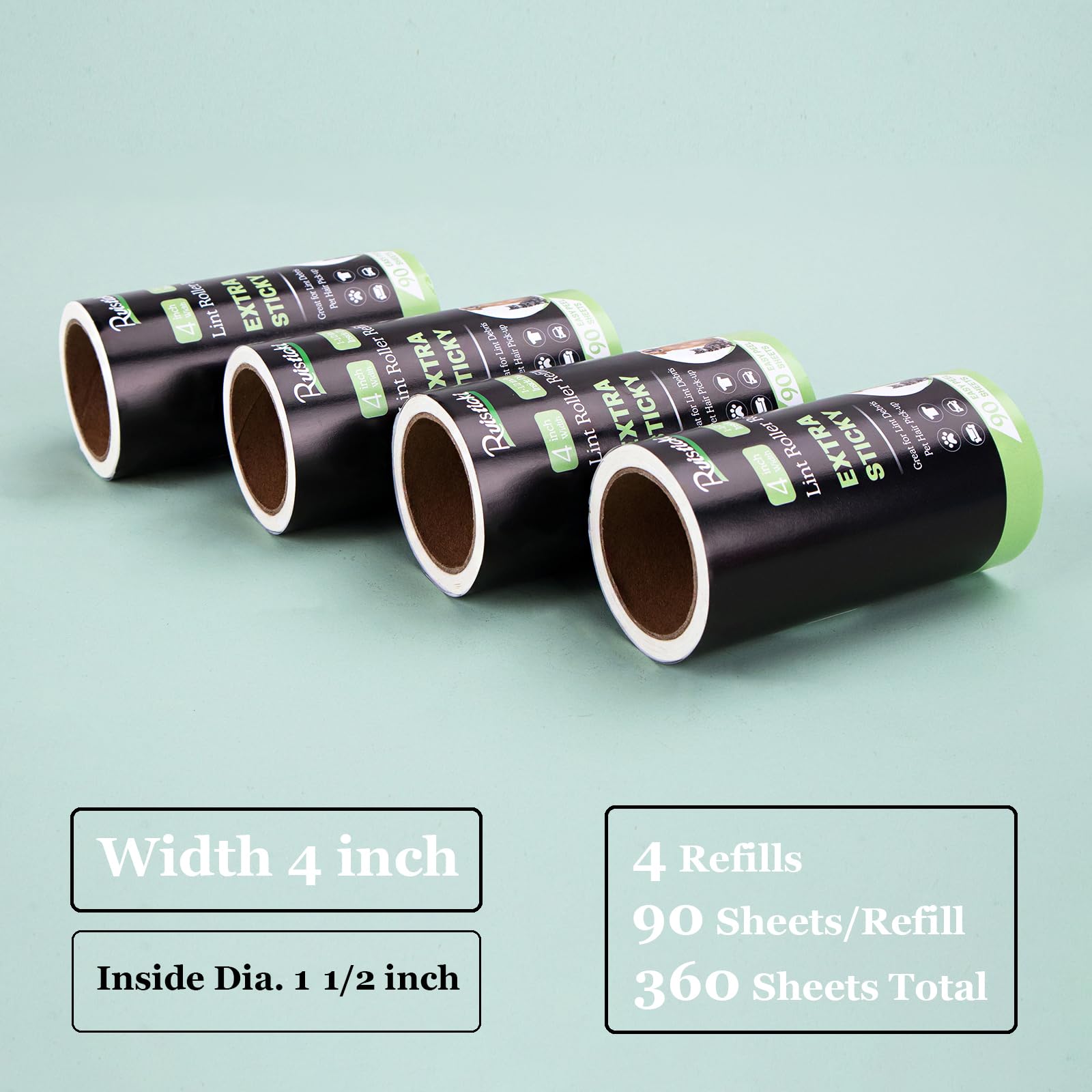 4 inch Lint Roller Refills for Evercare PetLovers Fedicelly Albatross and More Lint Rollers