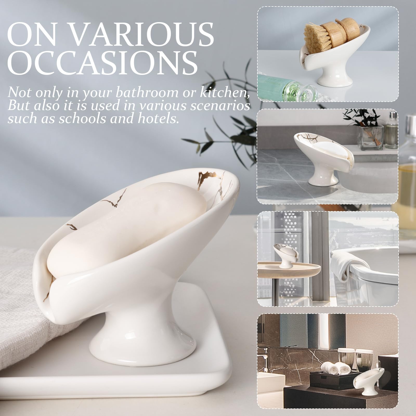 Soap Dish Soap Holder Self Draining Leaf Shape Soap Dishes