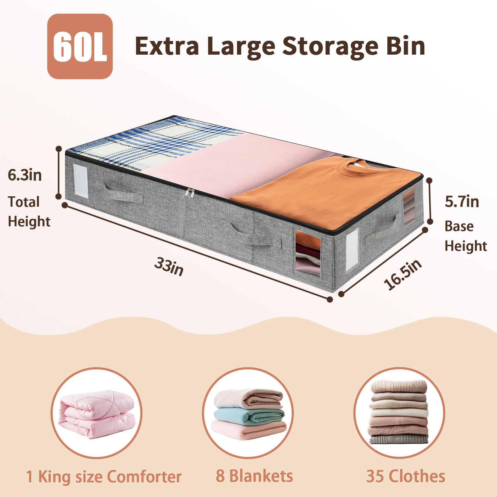4 Pack Under Bed Storage Containers (4 Count)
