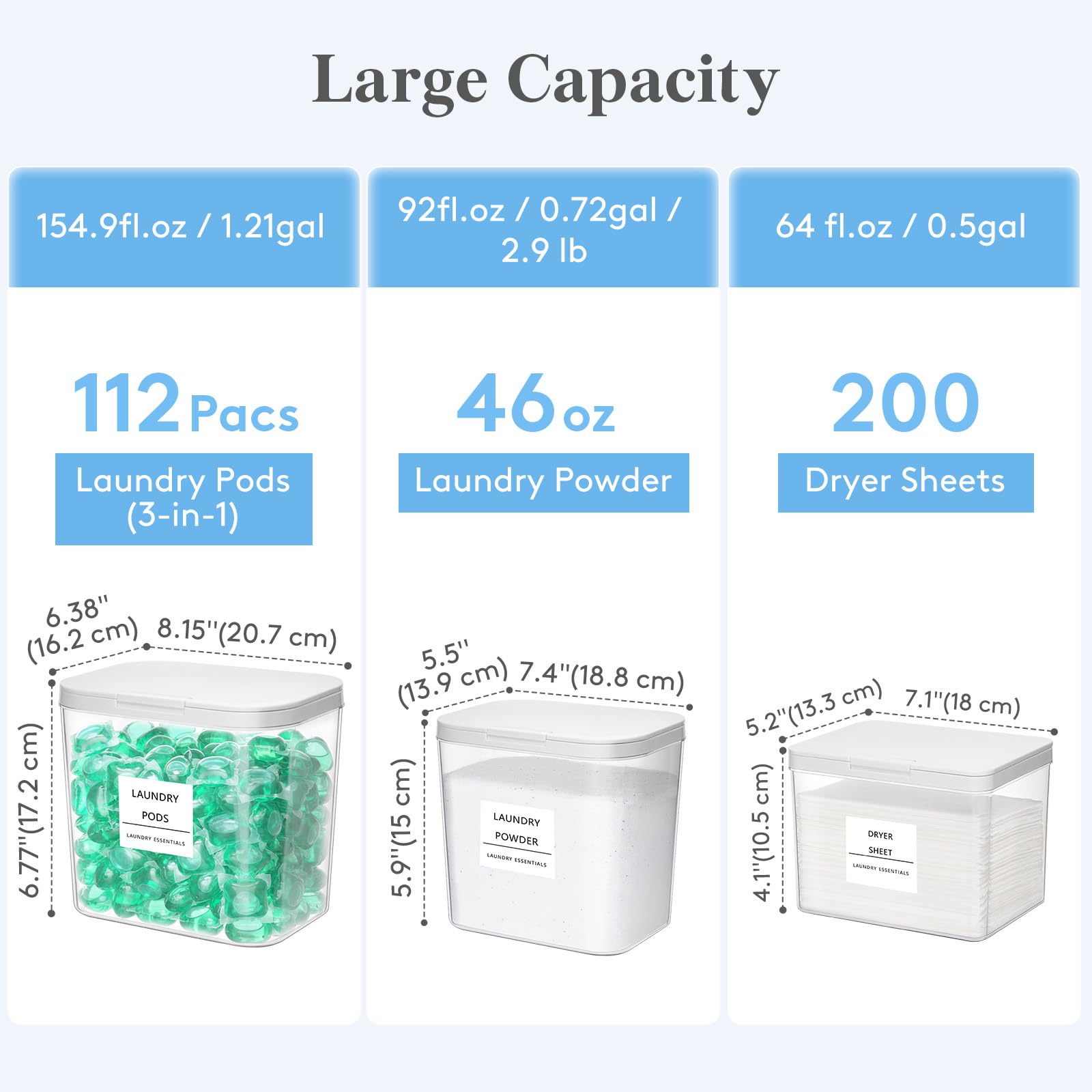 Laundry Pods Container with Pop (3 Count)