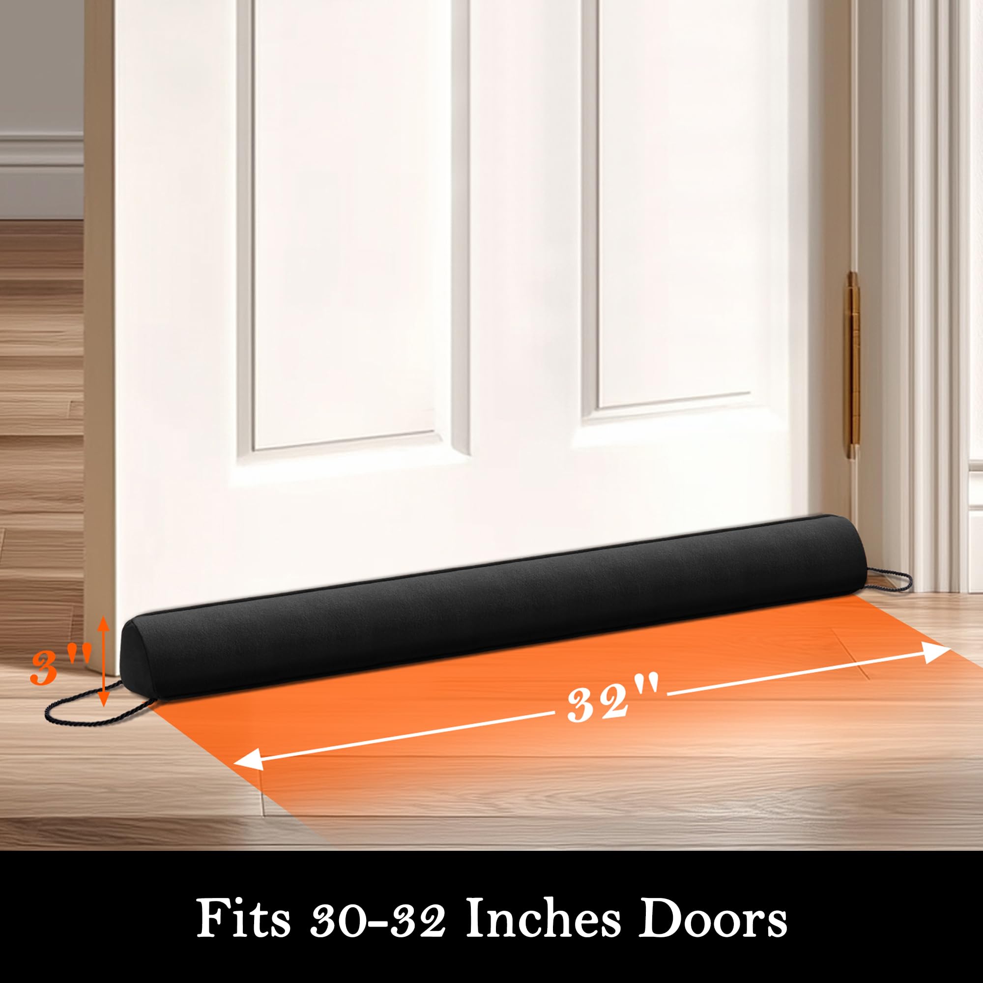 Door Draft Stopper with Removable Washable Cover