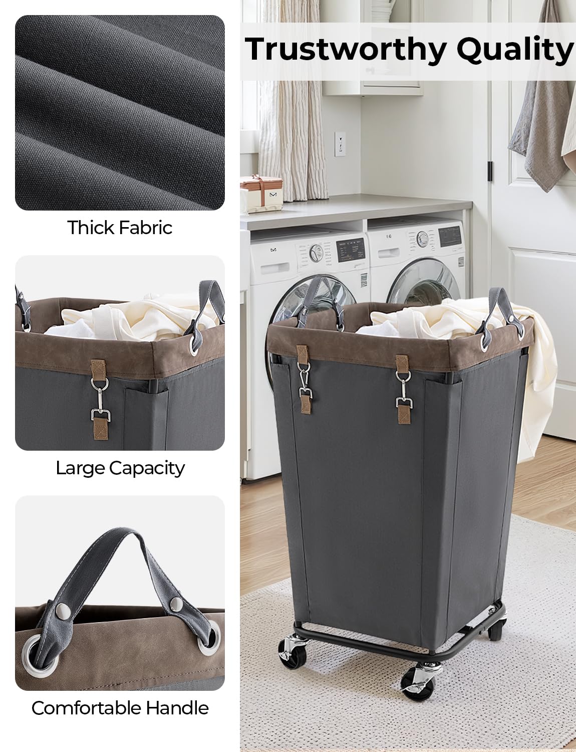 160L Laundry Basket with Wheels