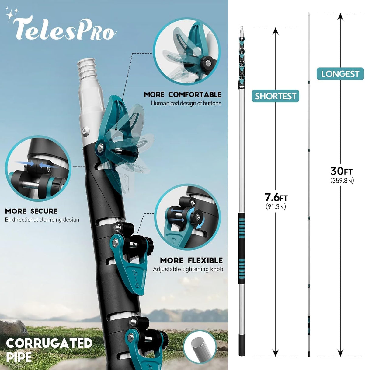 36 Foot High Reach Duster Kit with 7