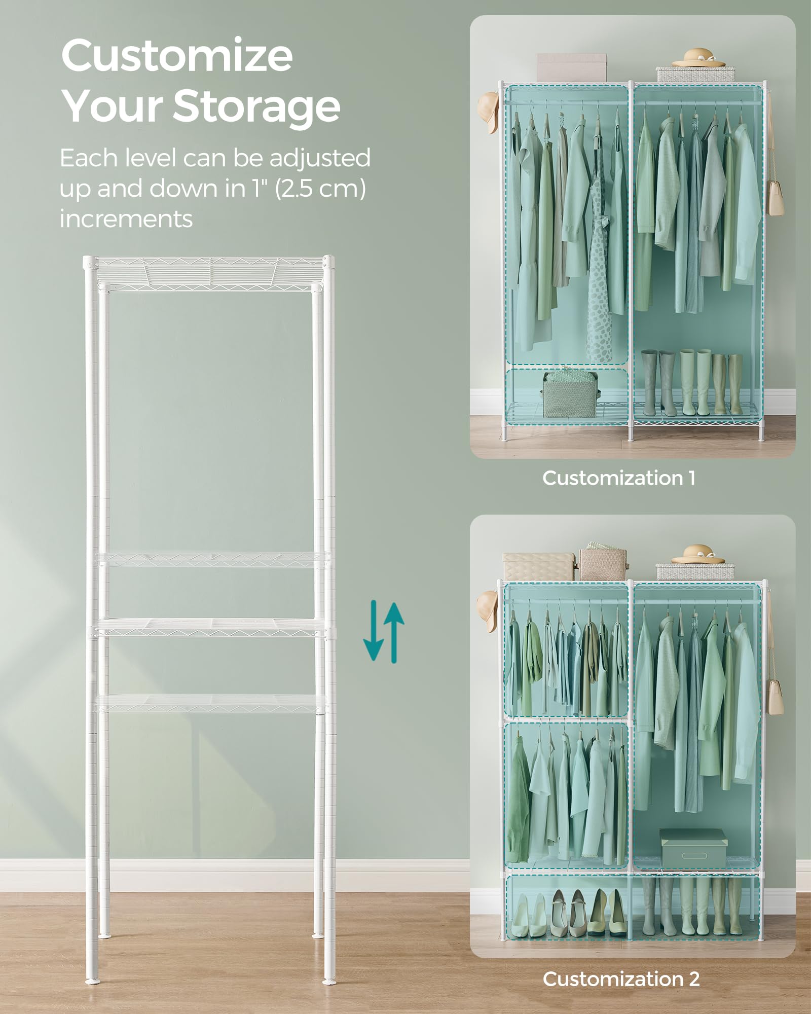 Clothes Rack Freestanding Wardrobe Closet