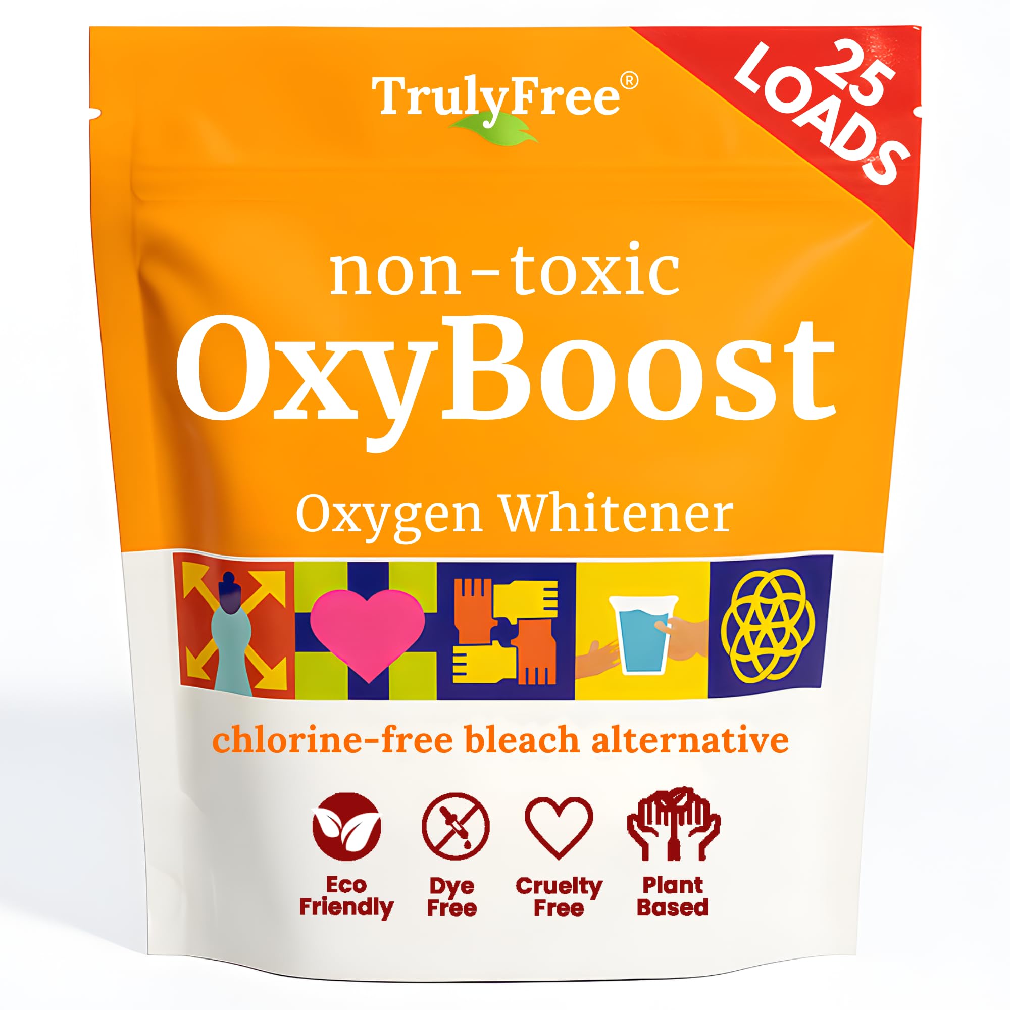 OxyBoost Oxygen Whitener & Clothes Stain Remover Laundry Detergent Powder with Sodium Percarbonate (12.5 Ounce)