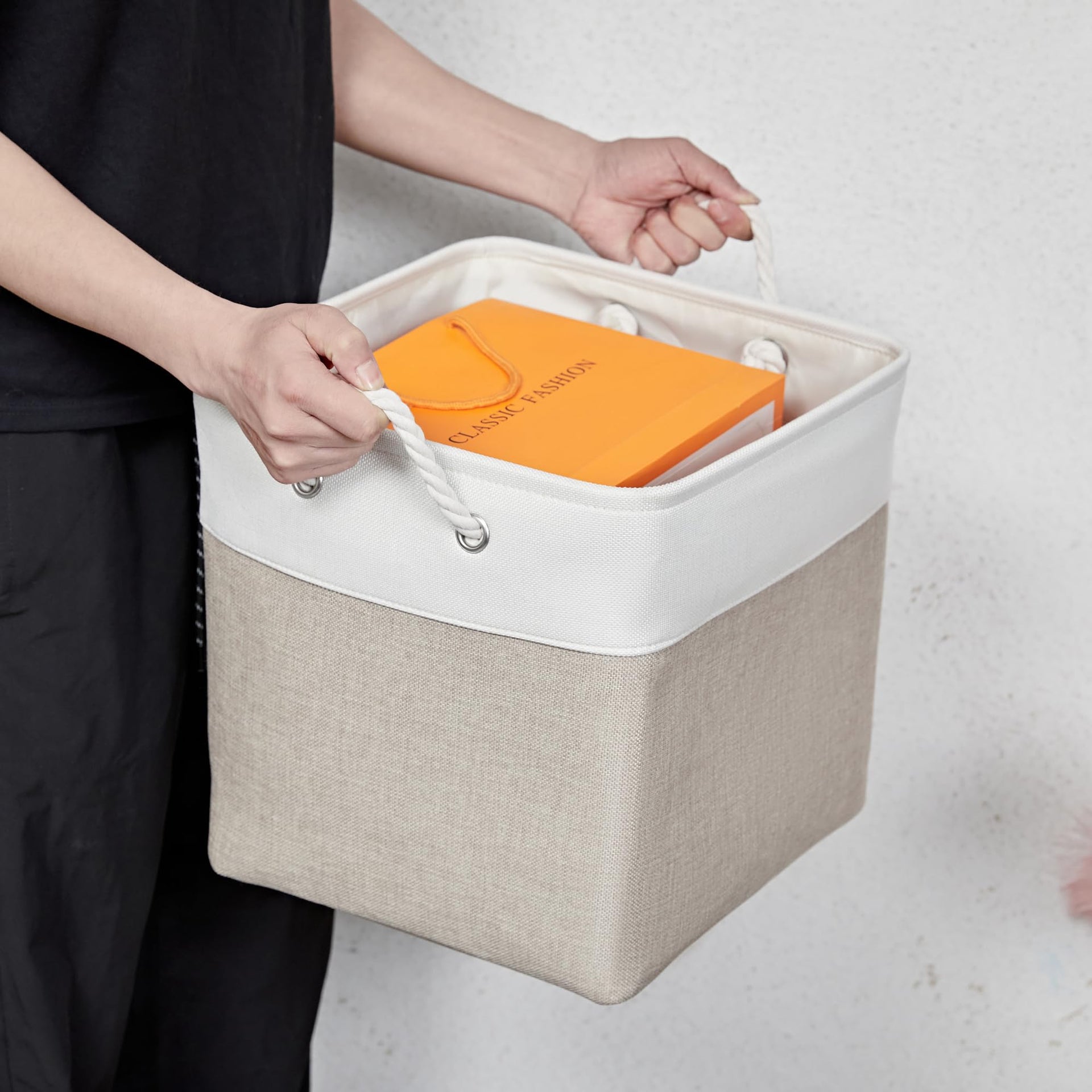 13 Inch 6 Pack Foldable Fabric Storage Cubes with Handles (6 Count)