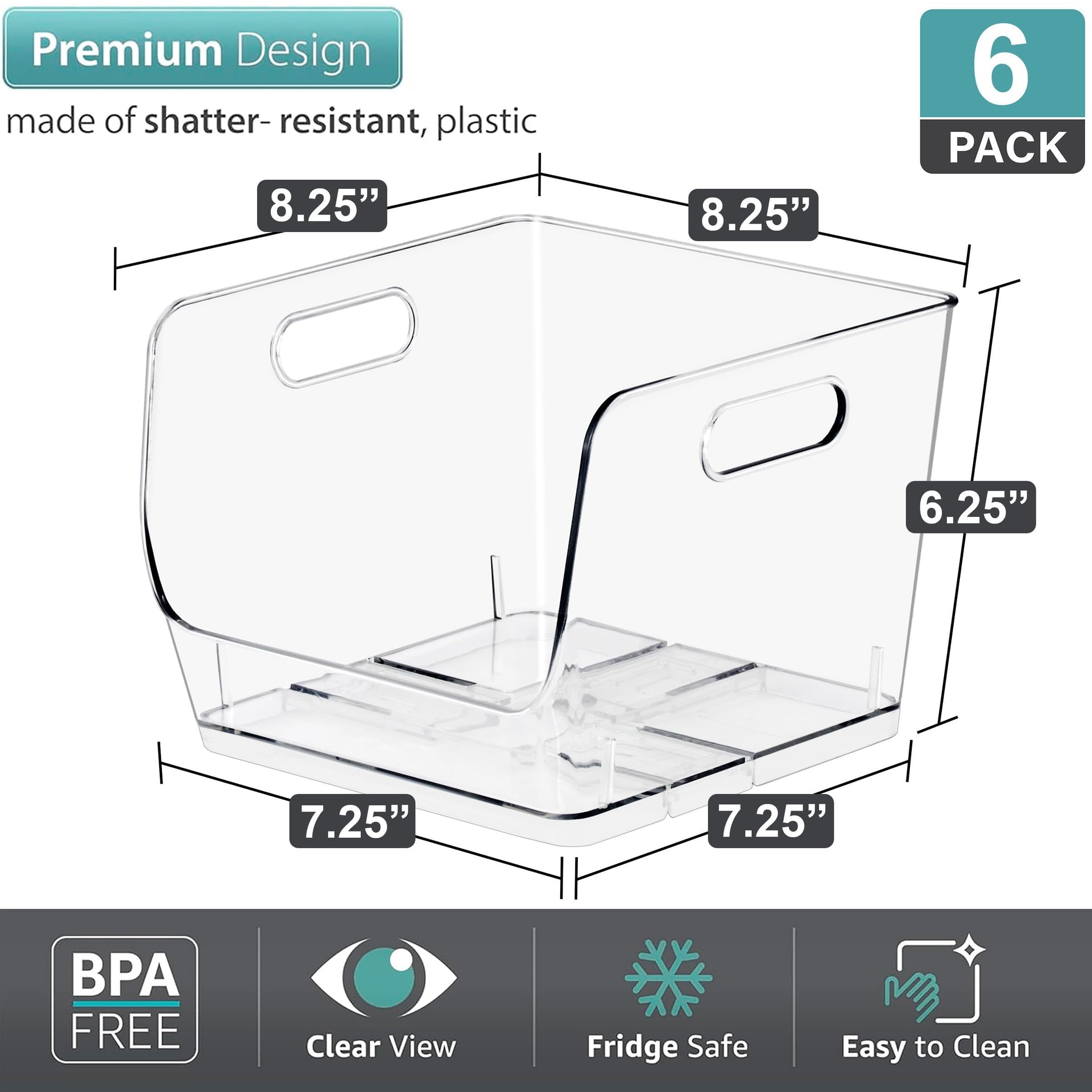 Stackable Storage Bins Open Front