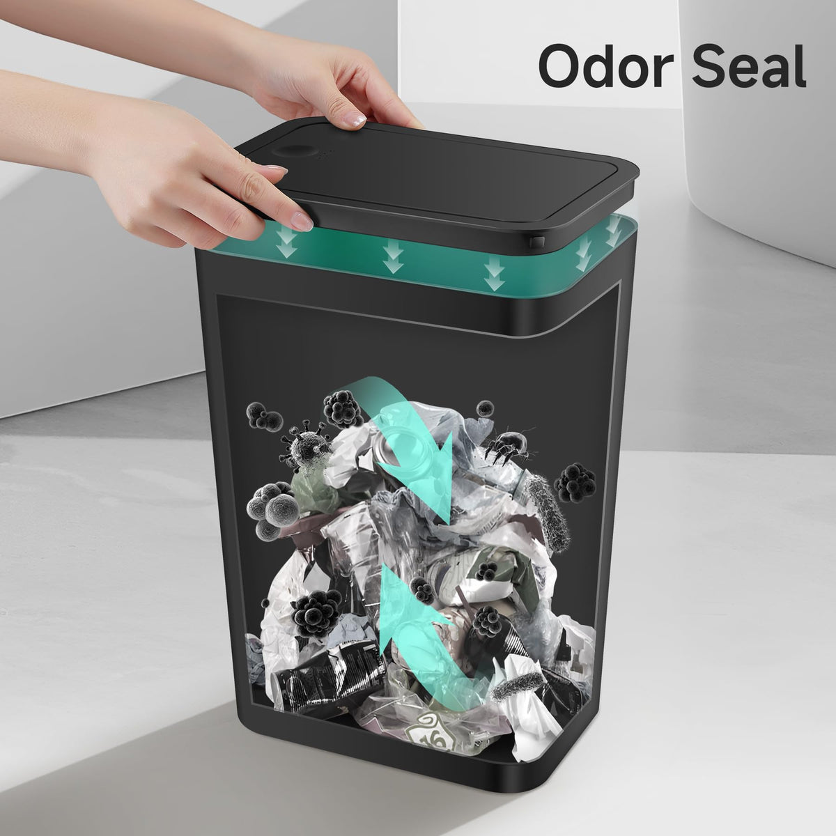 Bathroom Trash Can with Lid (2 Count)