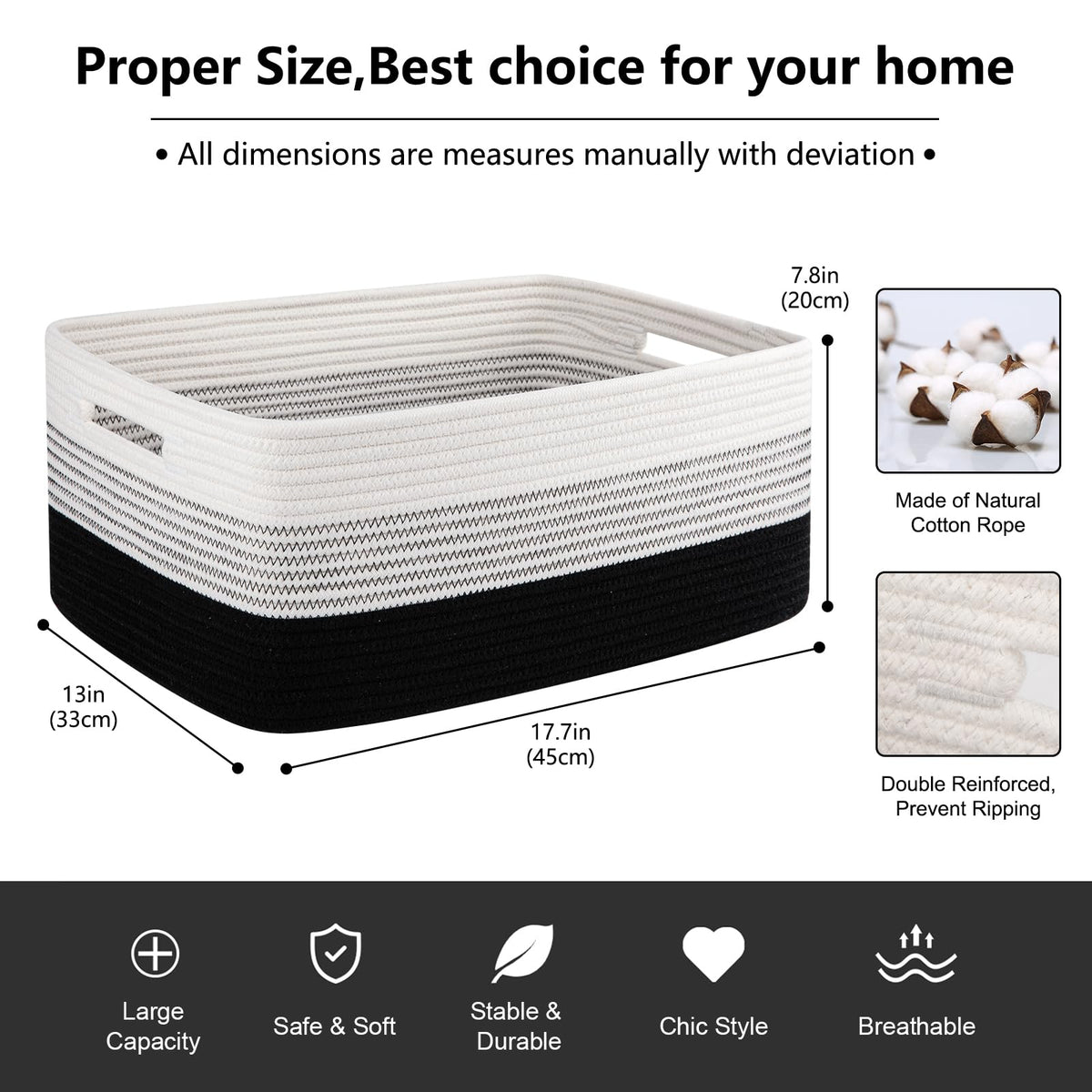 Large Storage Basket for Organizing (2 Count)