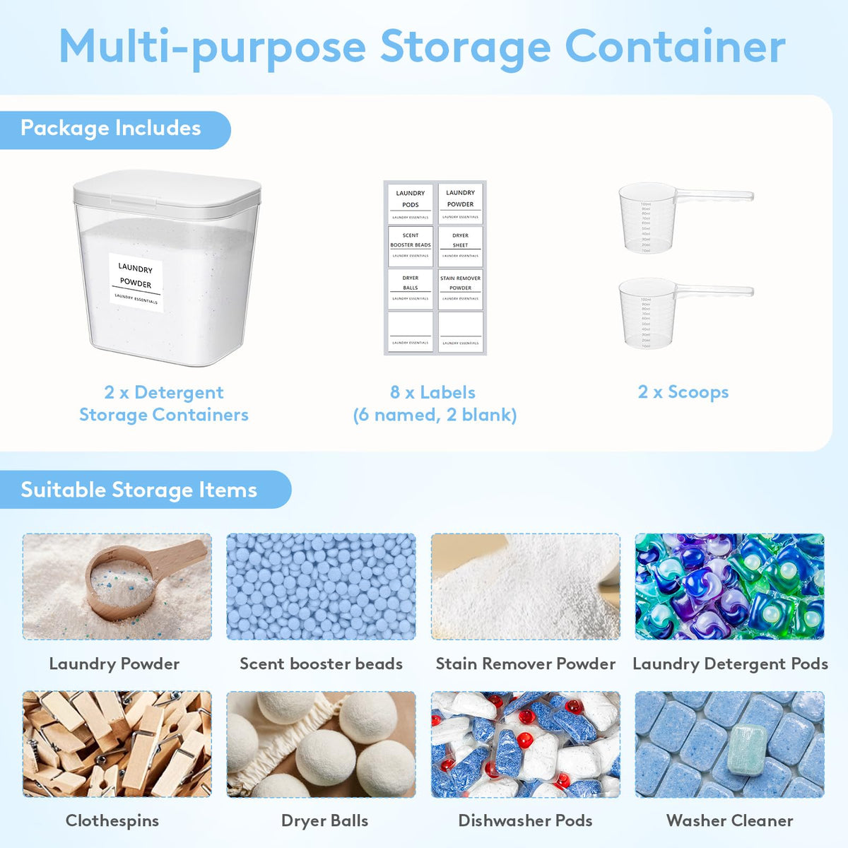 Laundry Pods Container with Pop (2 Count)