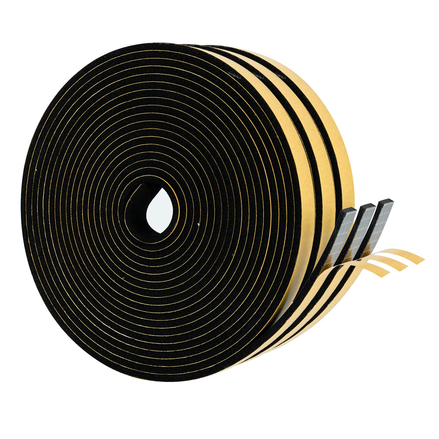 High Density Foam Weather Stripping Door Seal Strip Insulation Tape Roll for Insulating Door Frame (50 Foot)