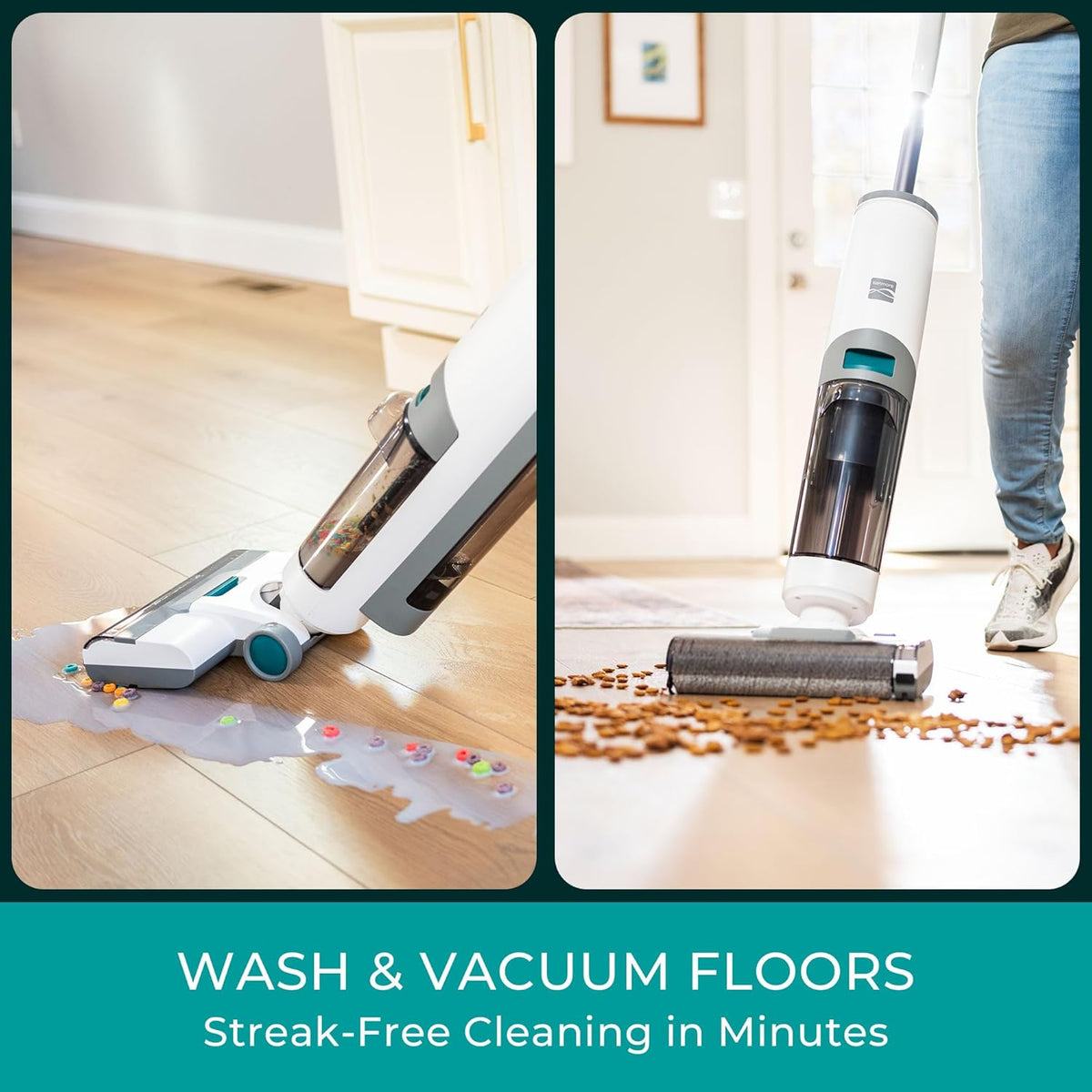 Kenmore HF5010 AquaLite 3-in-1 Cordless Wet Dry Vacuum Hard Floor Cleaner with Automatic Air-Drying, 35mins Runtime & One Edge Self-Cleaning Mop for Multi-Surface and Messes - ModHome Supplies