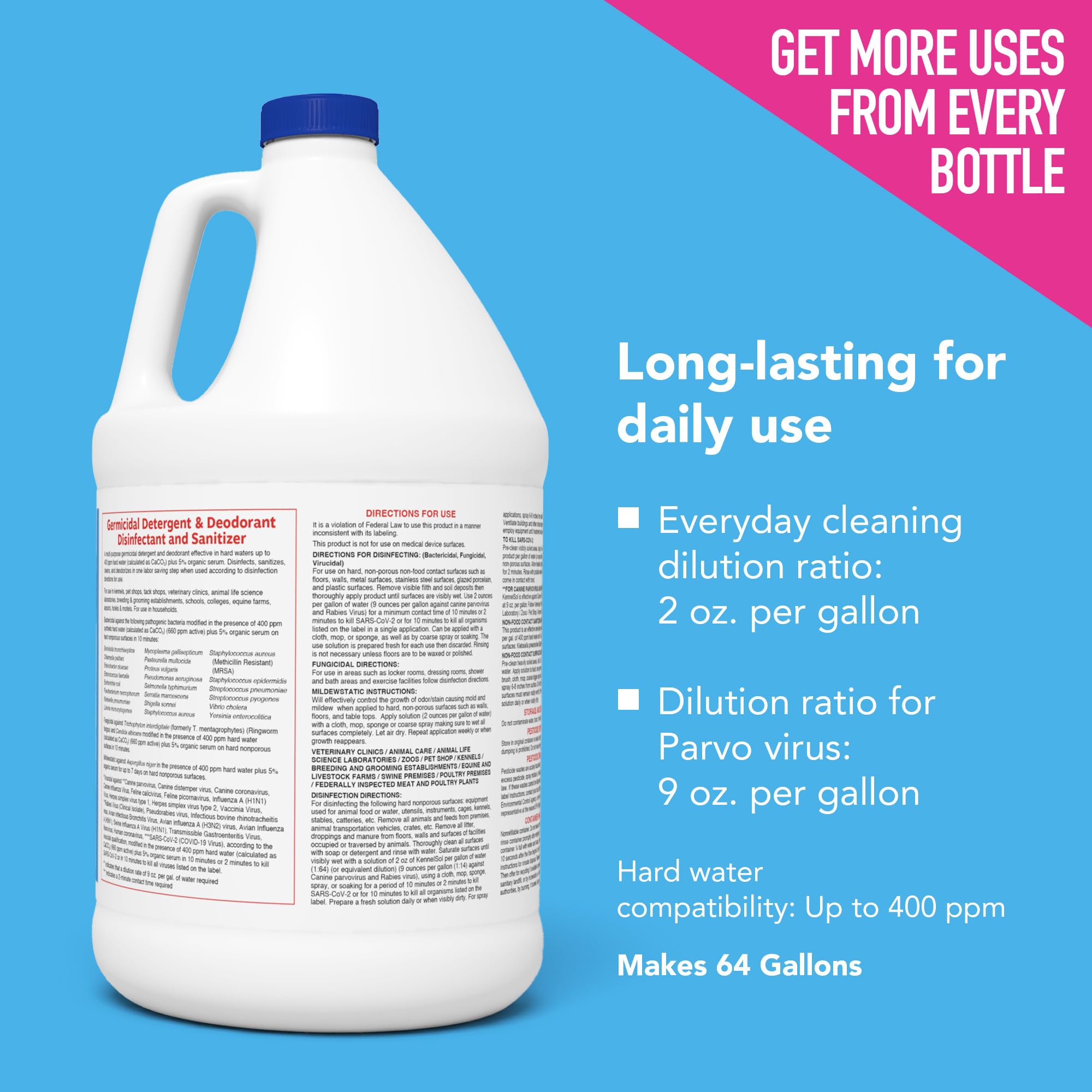 KennelSol Disinfectant & Cleaner for Kennels (128 Fl Oz) - ModHome Supplies