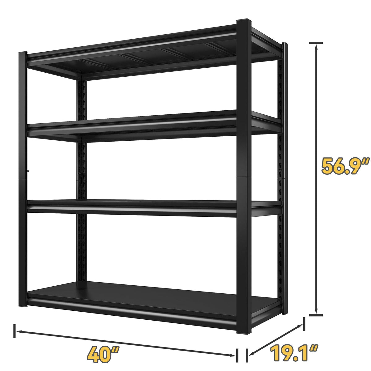 40" W Garage Shelving Heavy Duty Storage Shelves 56.9" H Metal Shelving Heavy Duty Load 1600LBS Adjustable Metal Shelves for Storage for Pantry Kitchen 40" W x 19.1" D x 56.9" H 2 Pack (2 Count)
