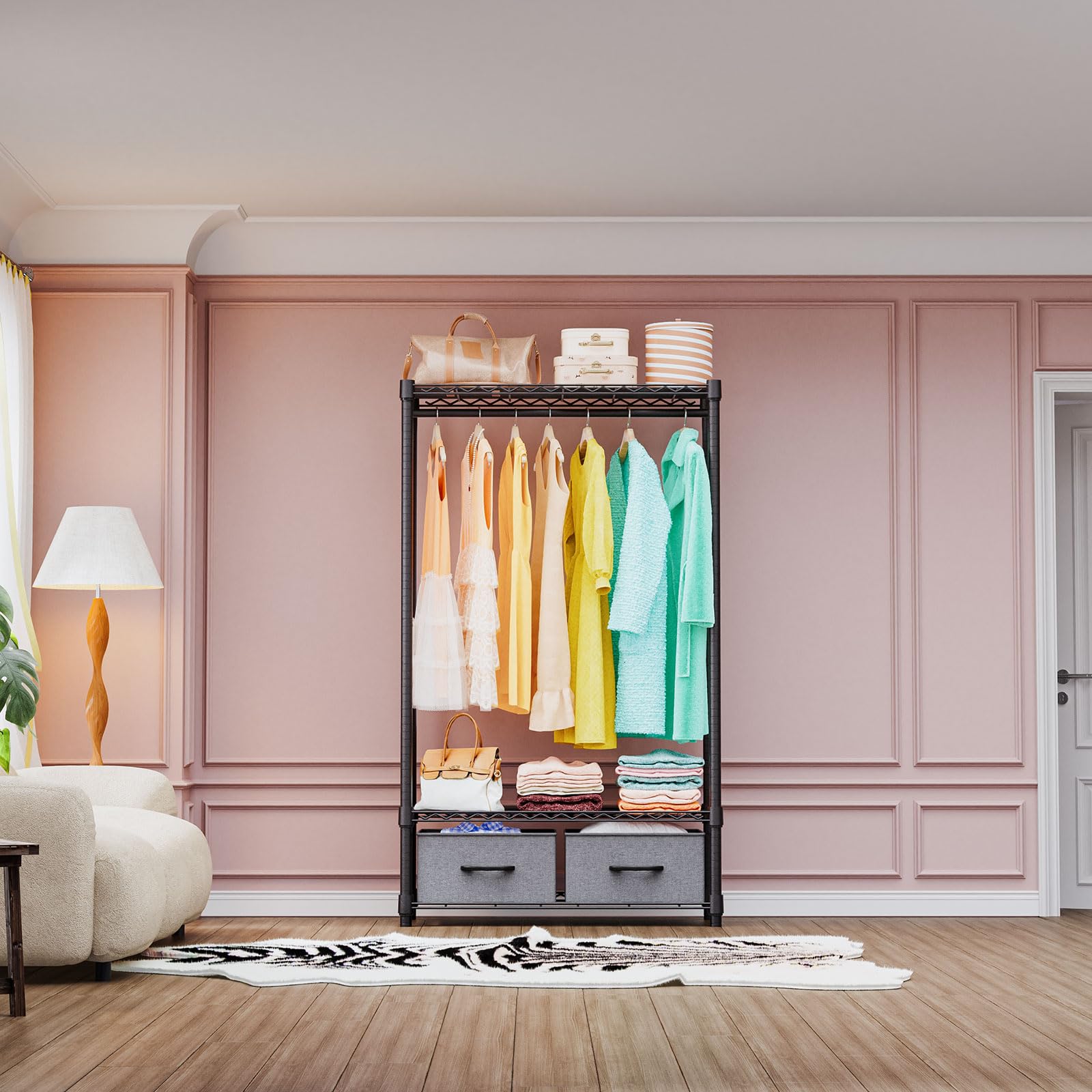 Heavy Duty Garment Rack Wire Clothes Rack for Hanging Clothes