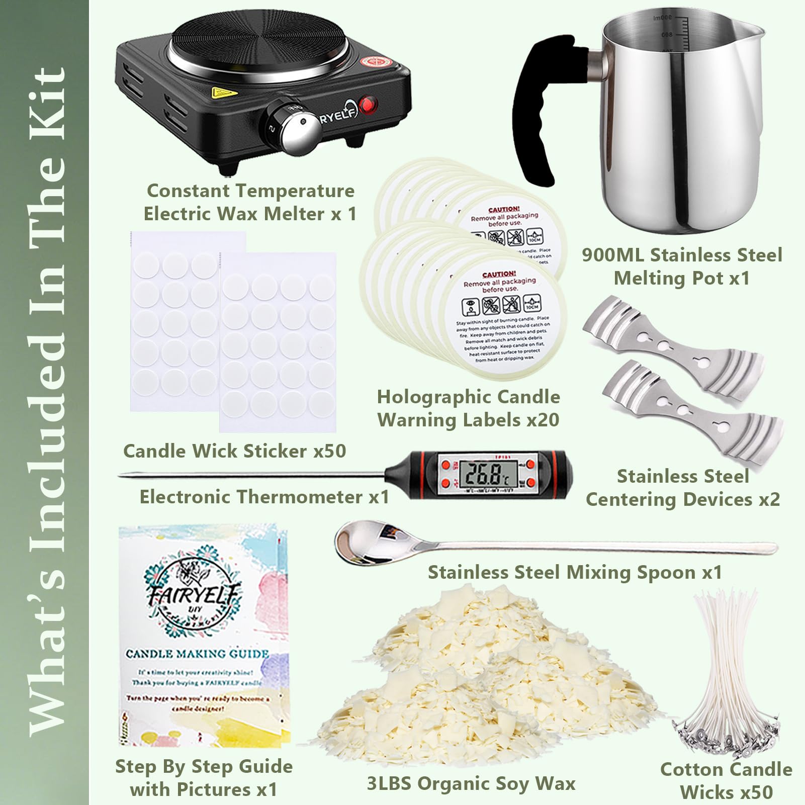 3lbs Soy Wax Candle Making Kit for Adults