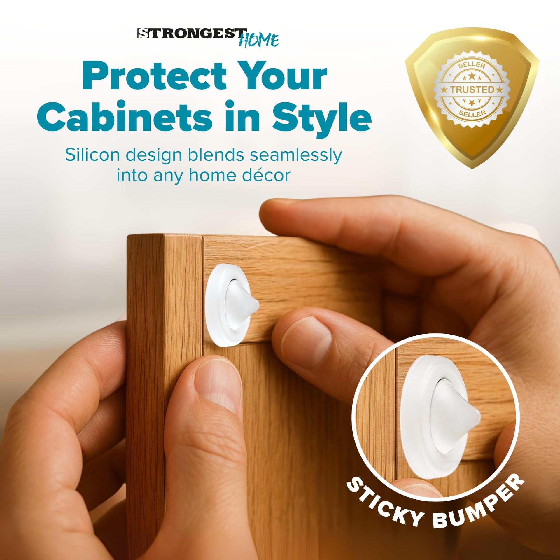 Cabinet Door Bumper 200 Pack Clear Rubber (200 Count)