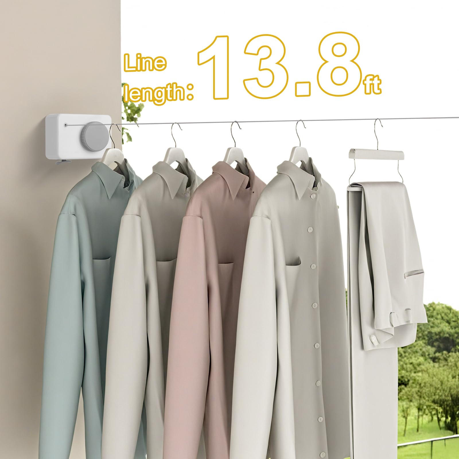Retractable Clothesline Indoor (13.8 Foot)