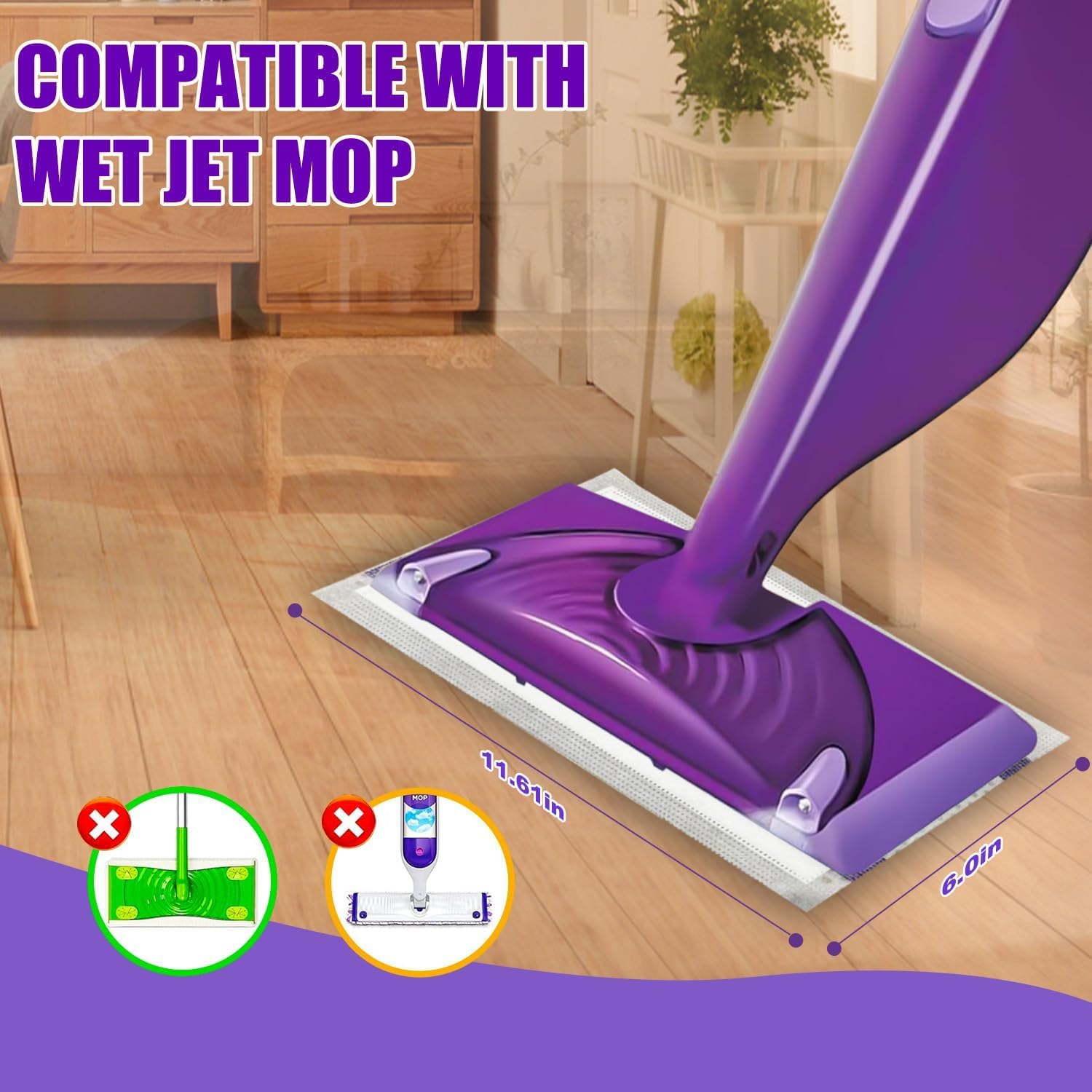Mop Pad Refills Compatible with Swiffer WetJet Spray Mop (20 Count)