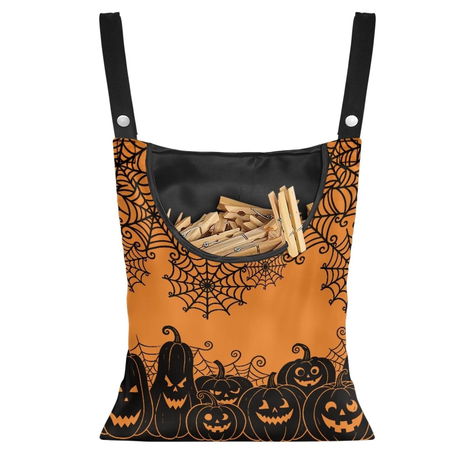 Halloween Pumpkin Clothespin Carrier Bag