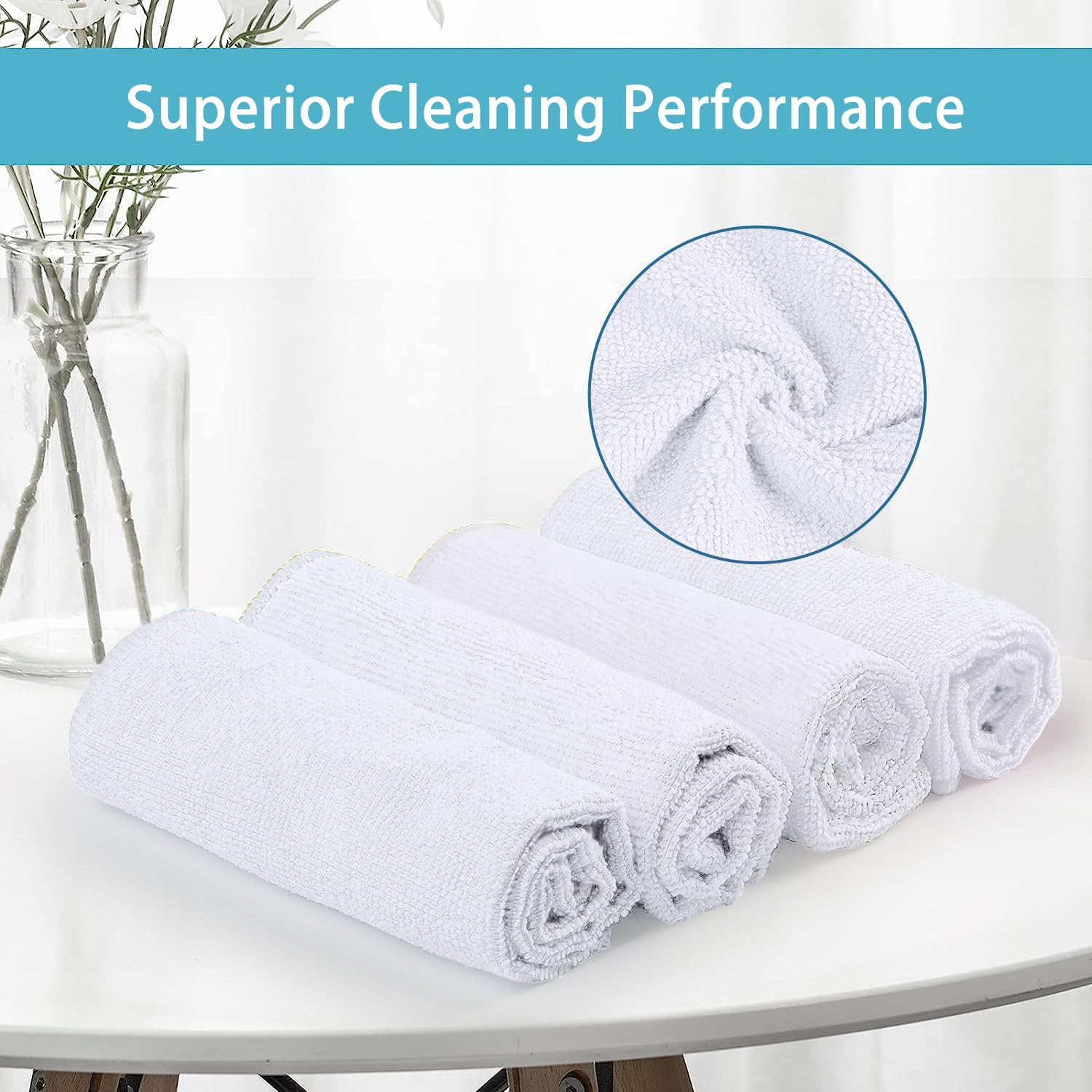 White Microfiber Cleaning Cloth 400 Pack (400 Count)