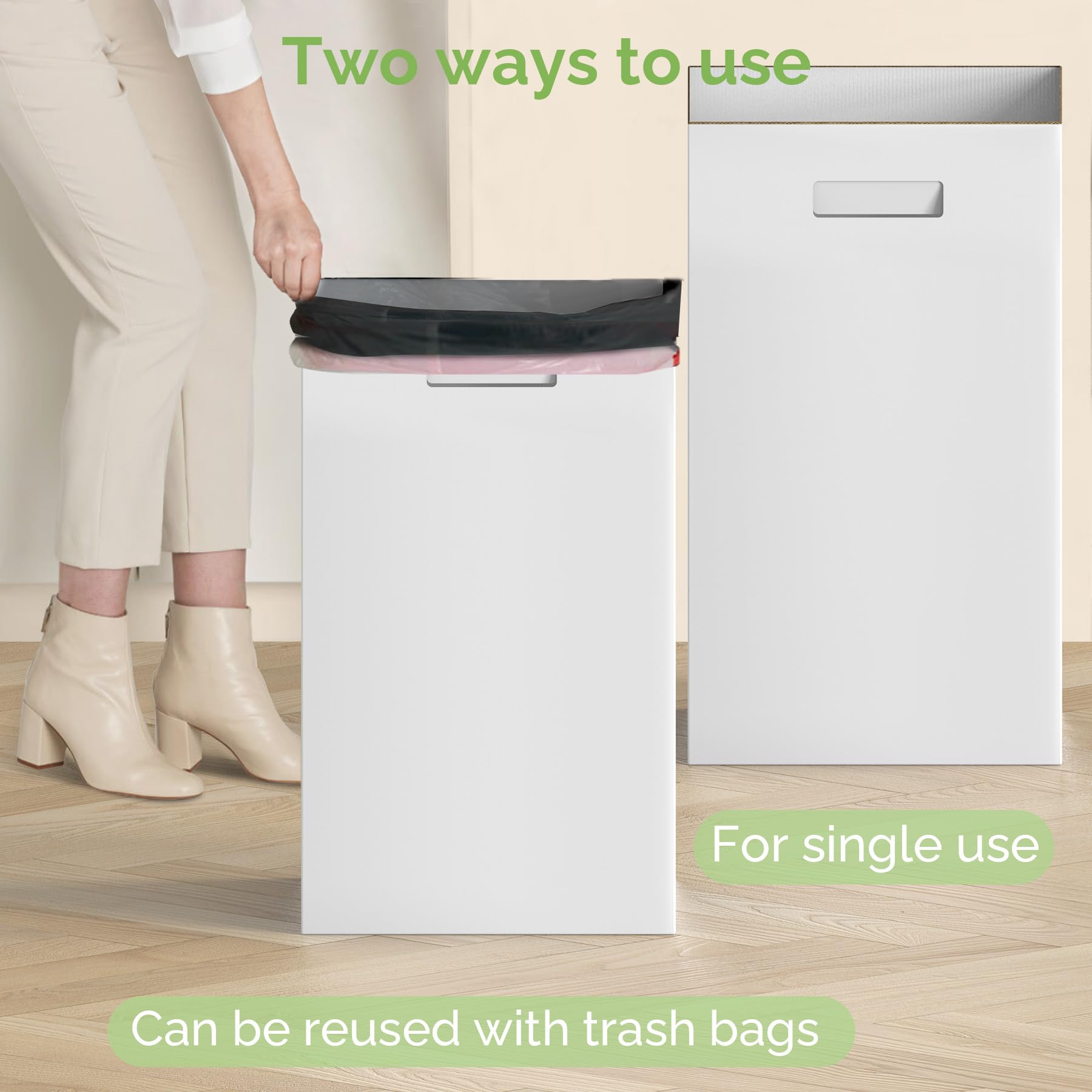 4 Pack 30 Gallon Corrugated Cardboard Disposable Trash Cans (4 Count)
