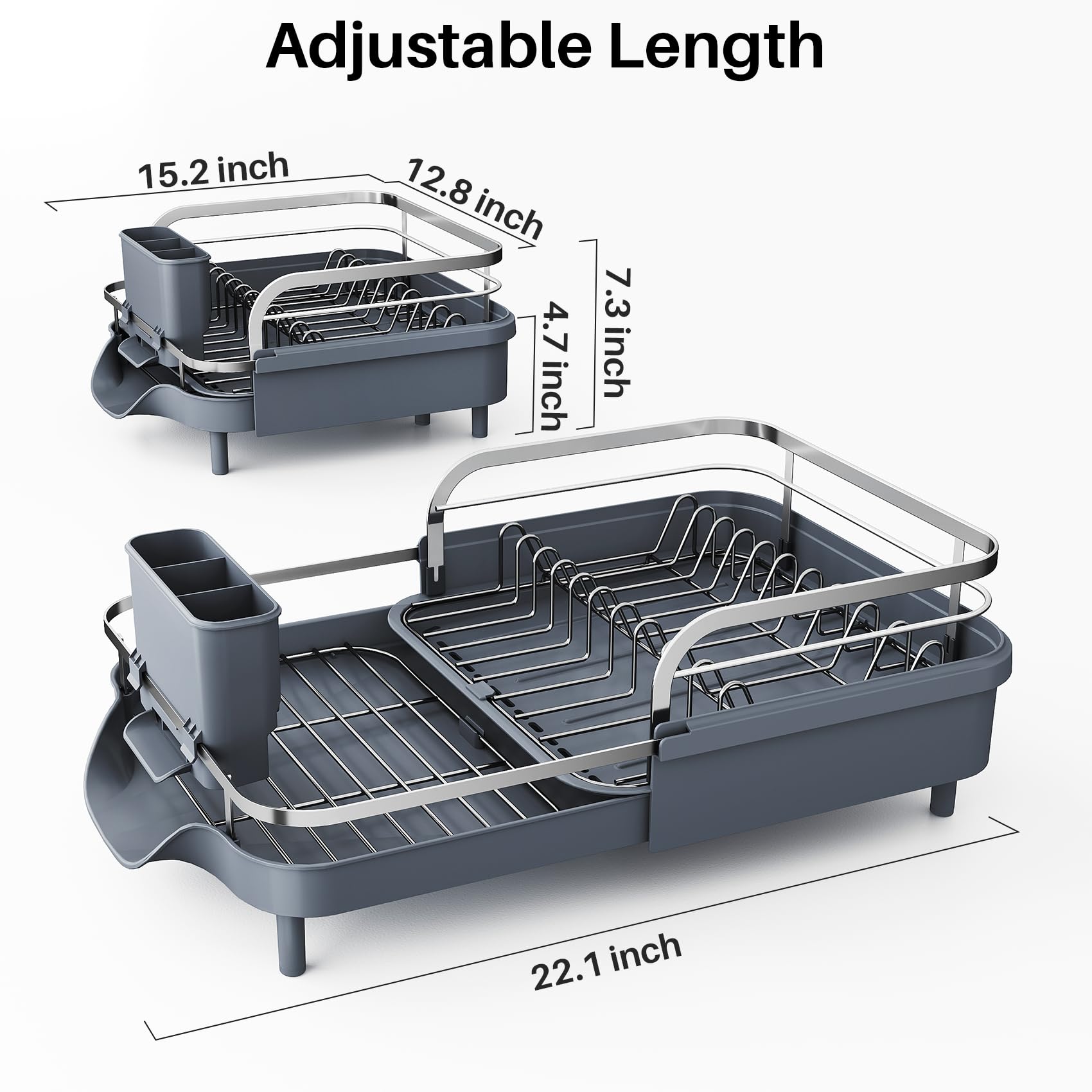 Expandable Dish Drying Rack for Kitchen Counter