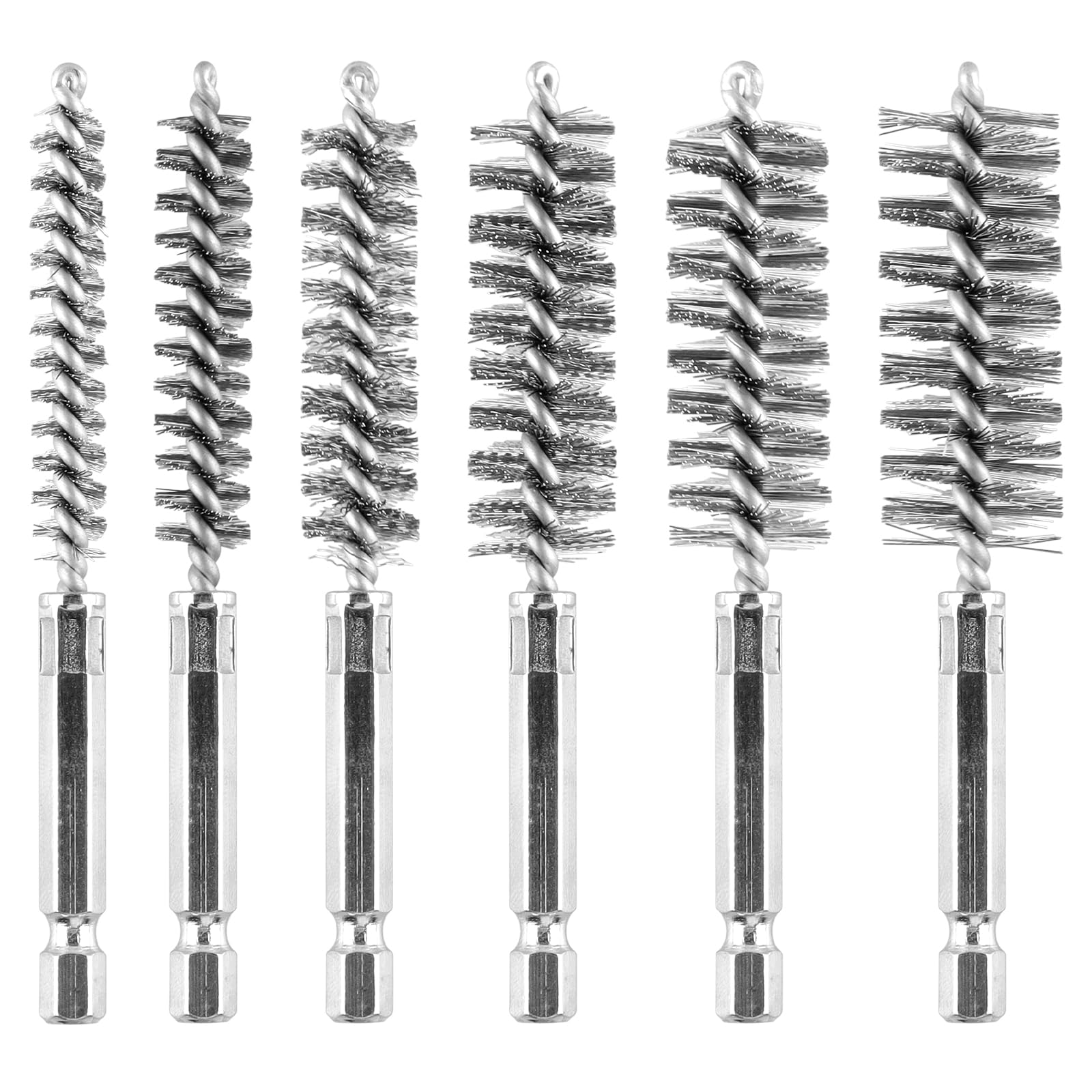 6Pieces Wire Brush Drill Bore Cleaning Brushes Set ﻿ (6 Count)
