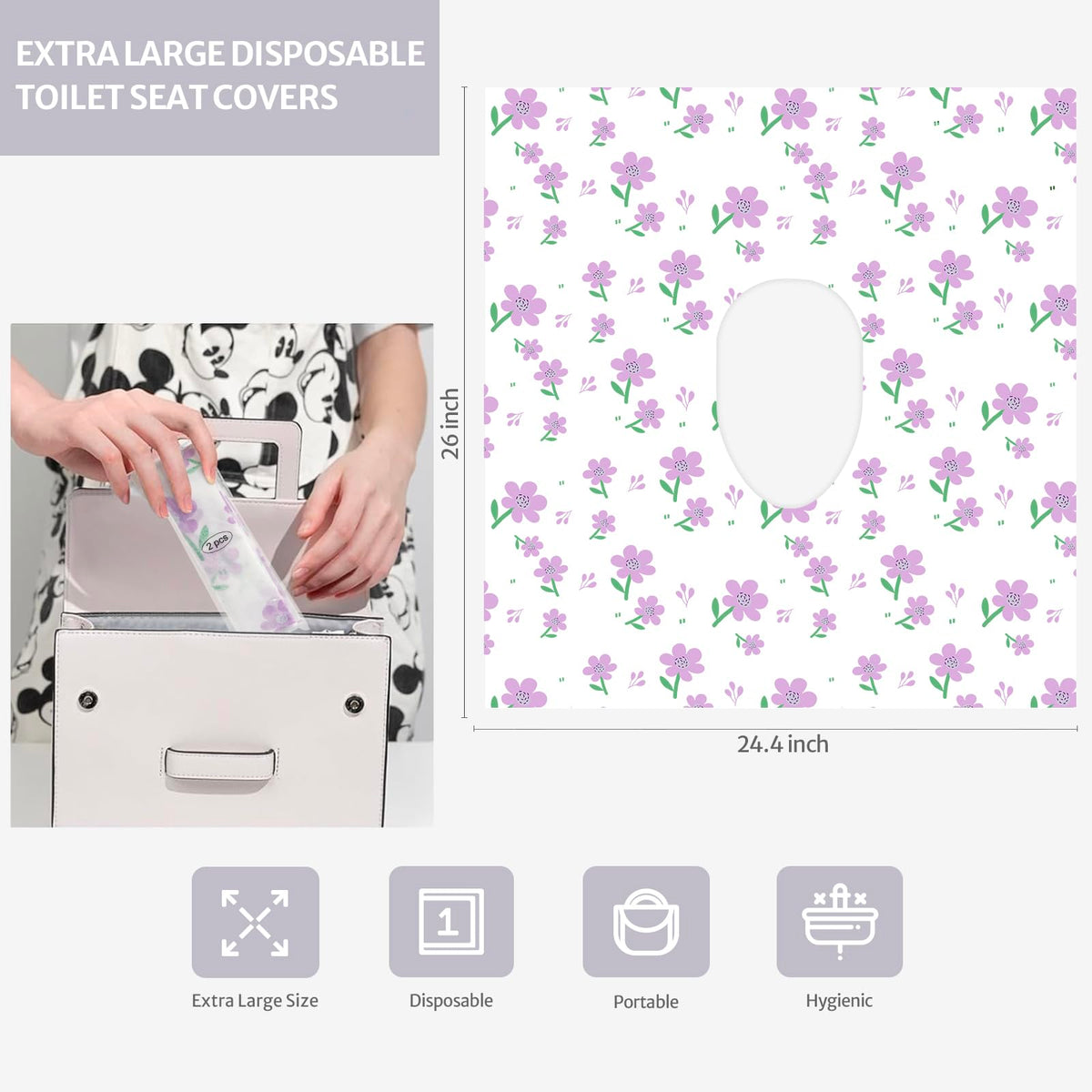 20 Pcs Toilet Seat Covers Disposable for Toddlers & Adults (20 Count)