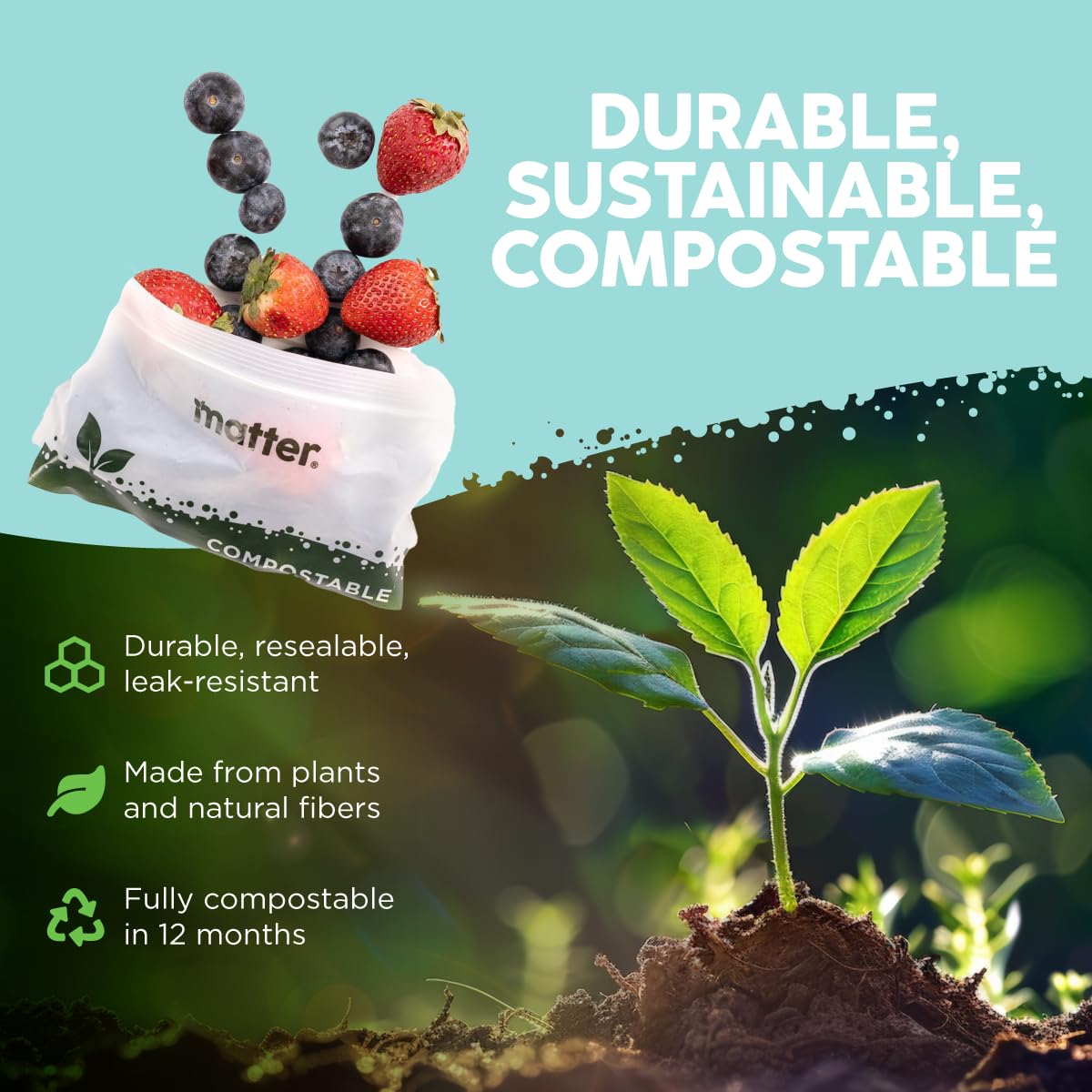 Compostable Resealable Bags (230 Count)