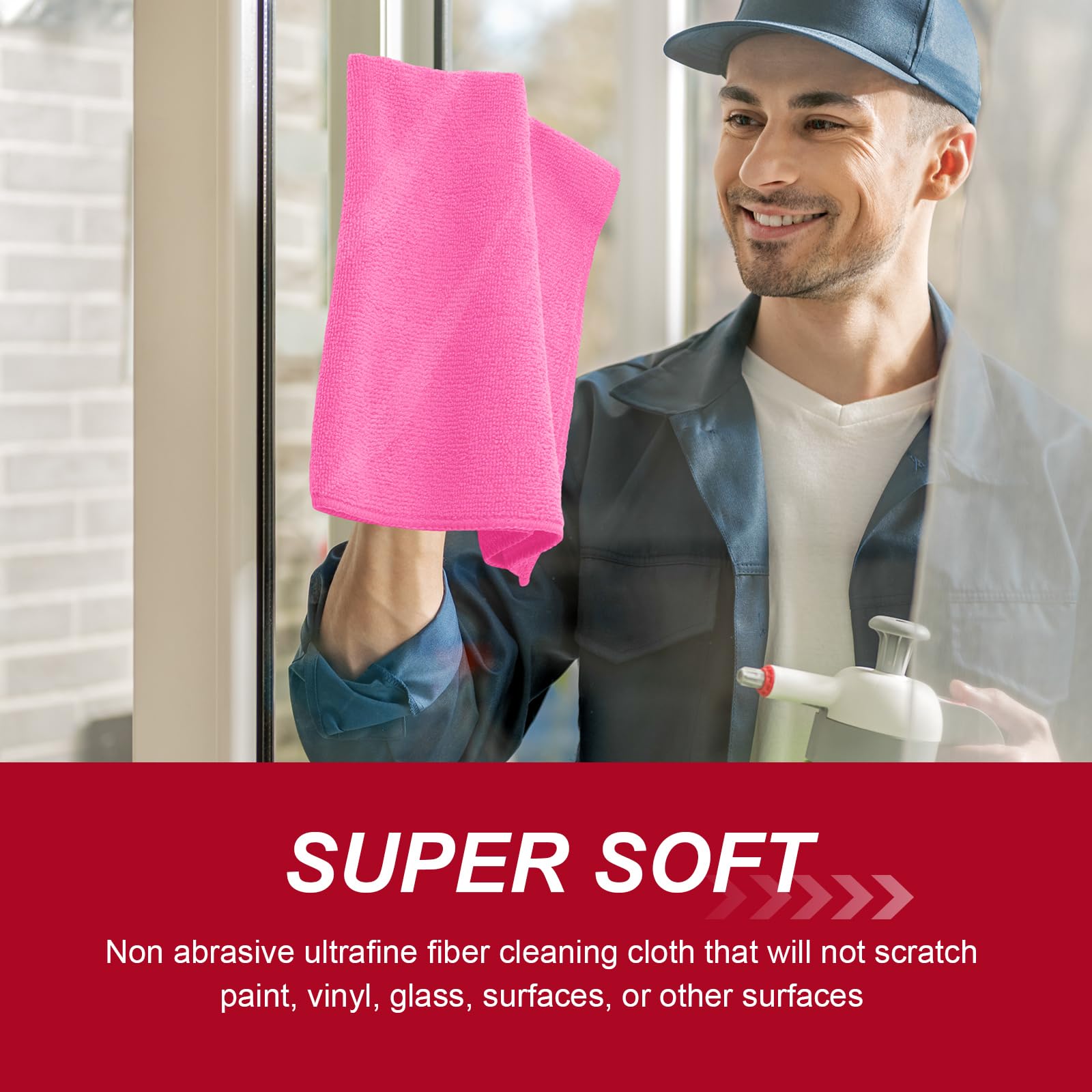 200 Pcs Microfiber Cleaning Cloth 16x16 Inch Microfiber Towels for Car Ultra Absorbent Cleaning Rags Reusable Lint Free Streak Free Detailing Towel for Car Washing Drying Dusting (200 Count)