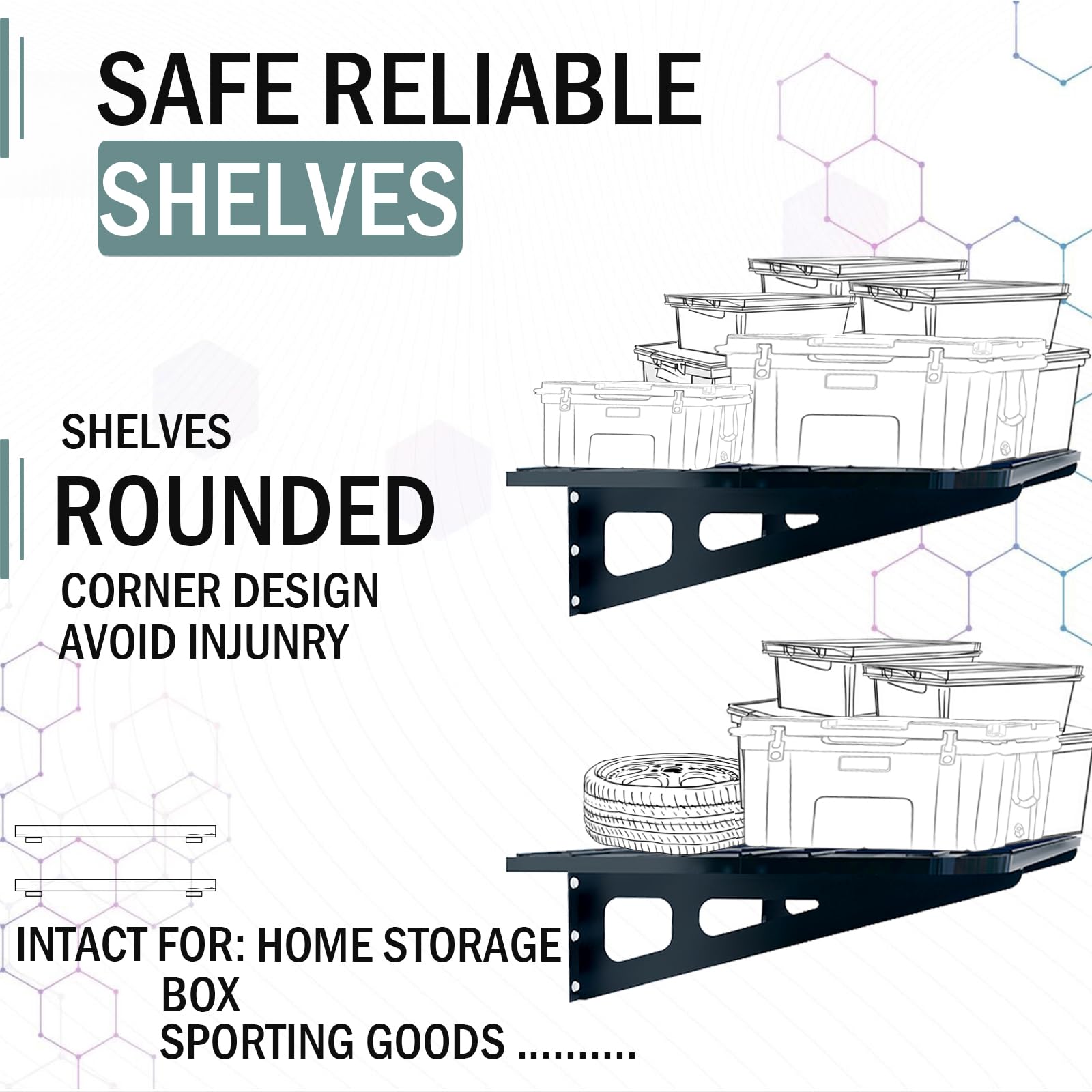 4 Pack 2x4ft Garage Wall Shelving (4 Count)