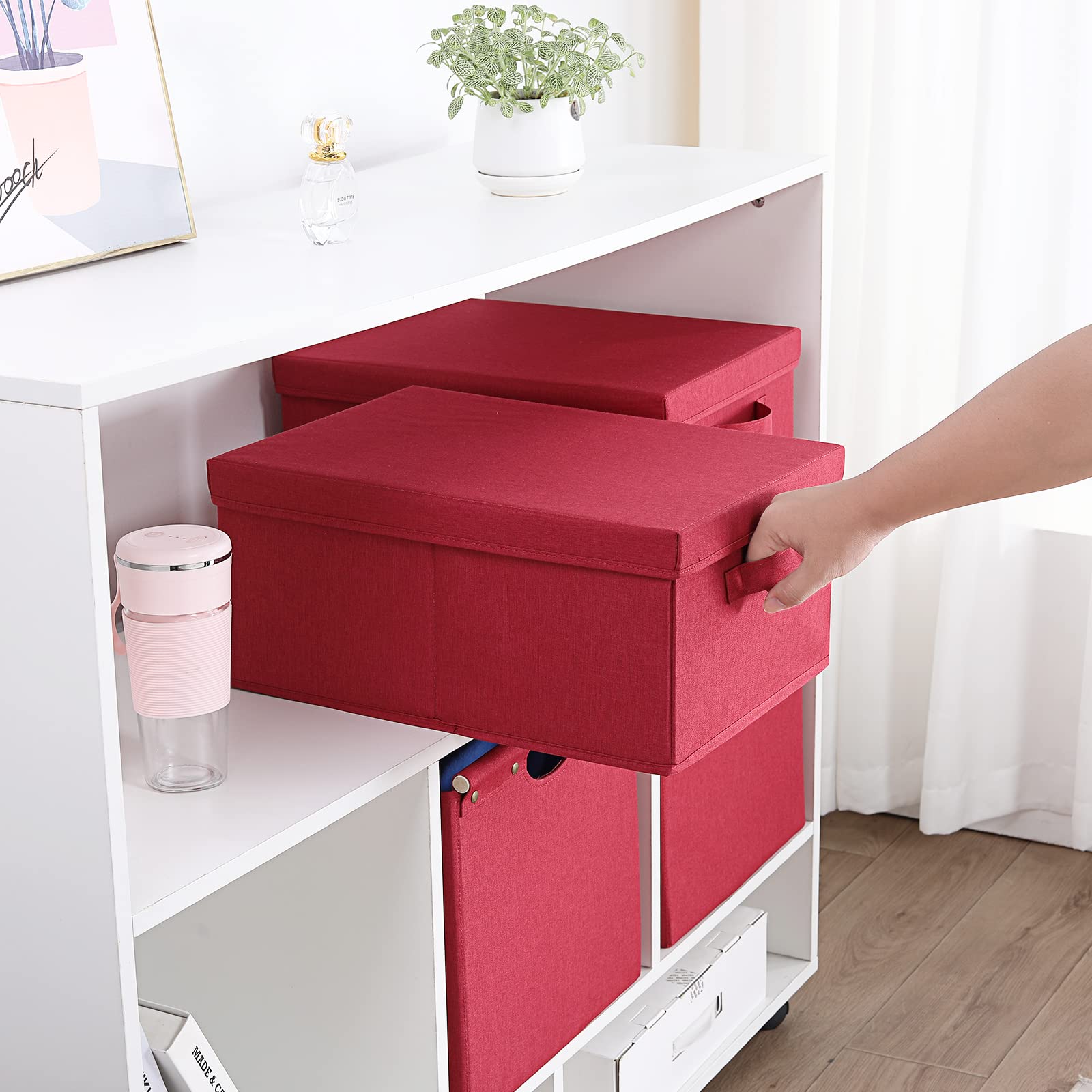 Storage Bins with Lids for Organizing (2 Count)