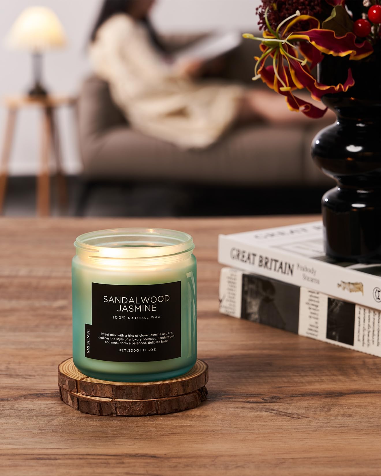 Sandalwood Jasmine Home Scented Candles (11.6 Ounce)