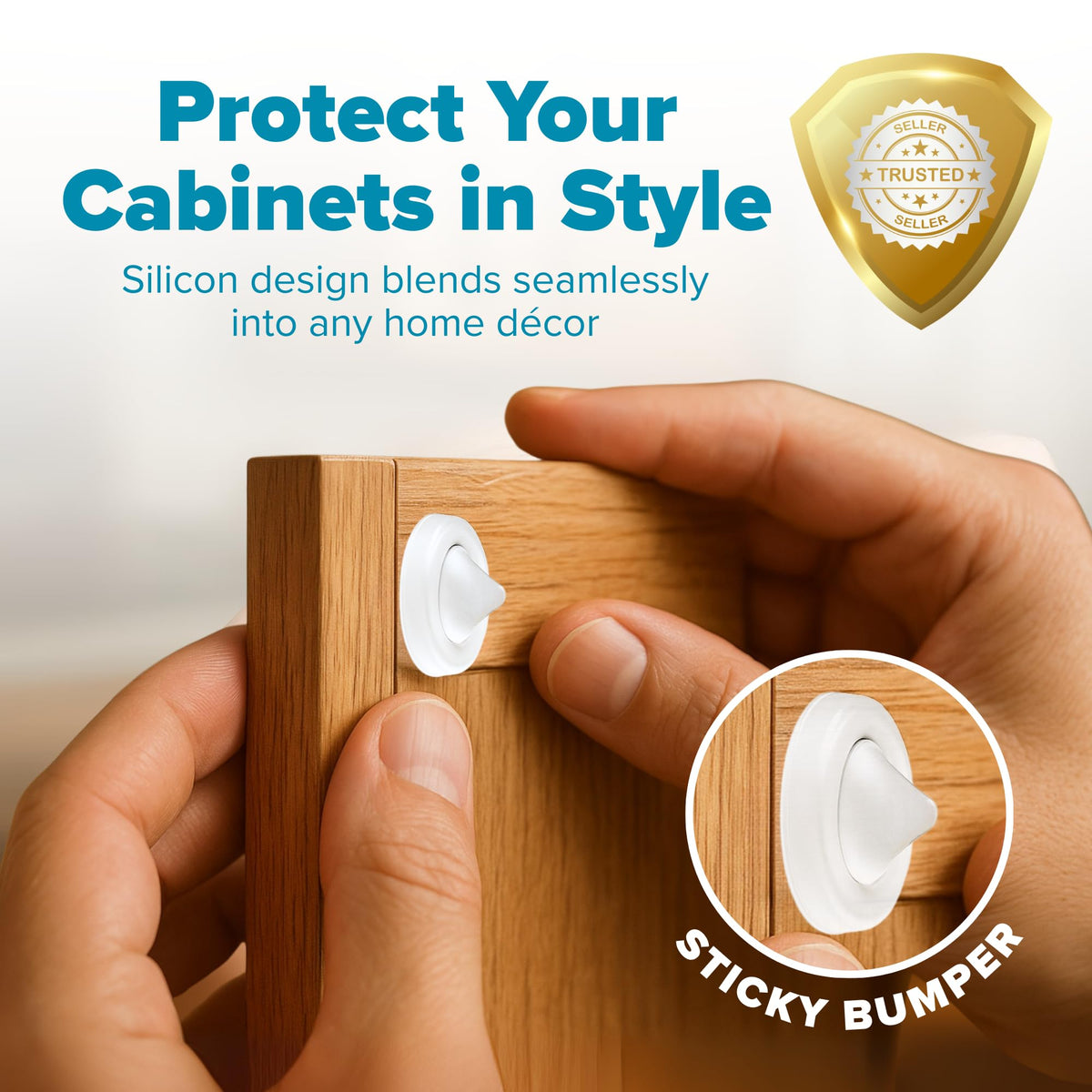 Cabinet Door Bumper 200 Pack White Rubber (200 Count)