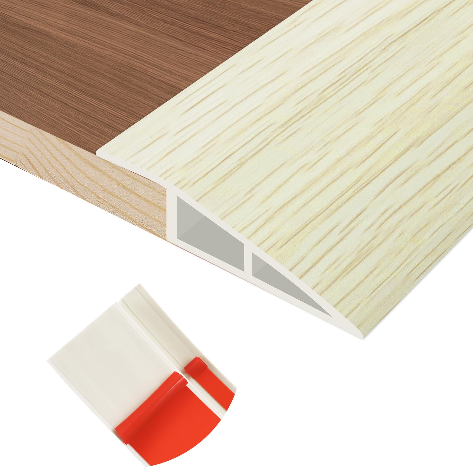 Floor Transition Strip Self Adhesive Vinyl Door Threshold Strip (3.3 Foot)