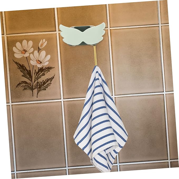 Happyyami Broom Mop Holder Wall Mount Cartoon Wings Hook TPR Material Home Organizer