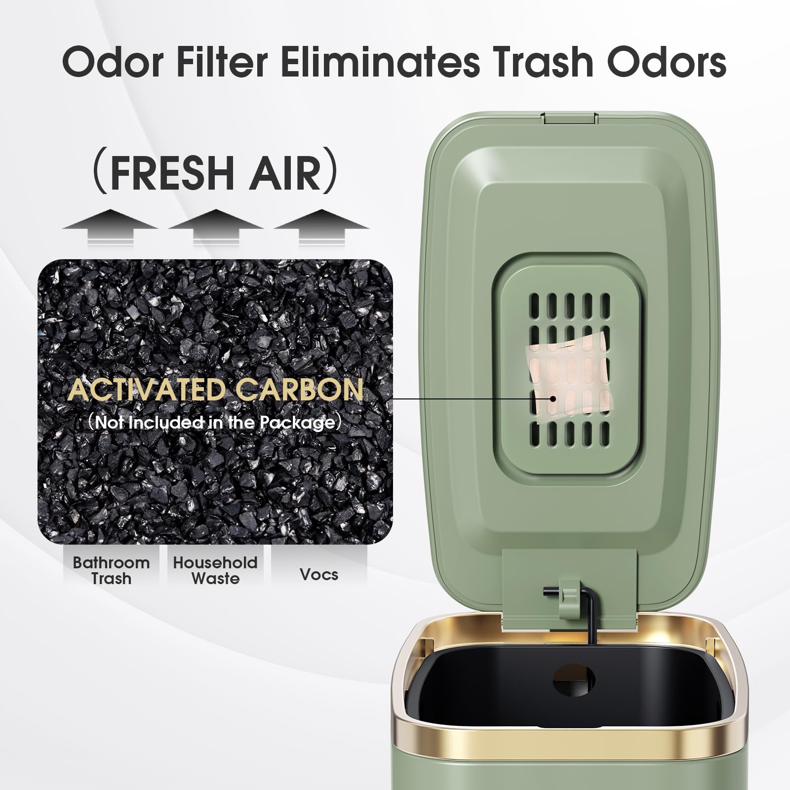 Small Bathroom Trash Can with Lid Soft Close