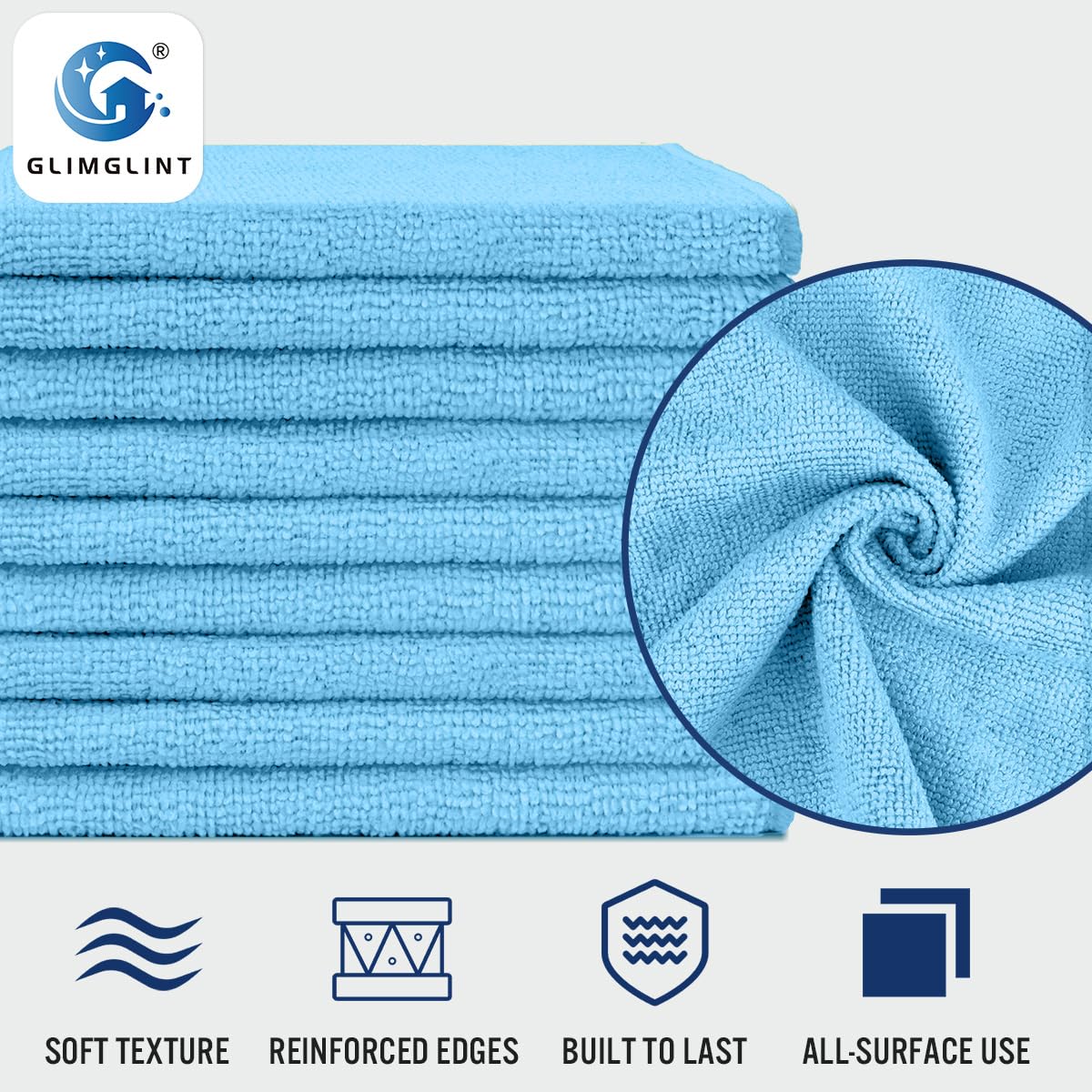 Blue Microfiber Cleaning Cloth (150 Count)