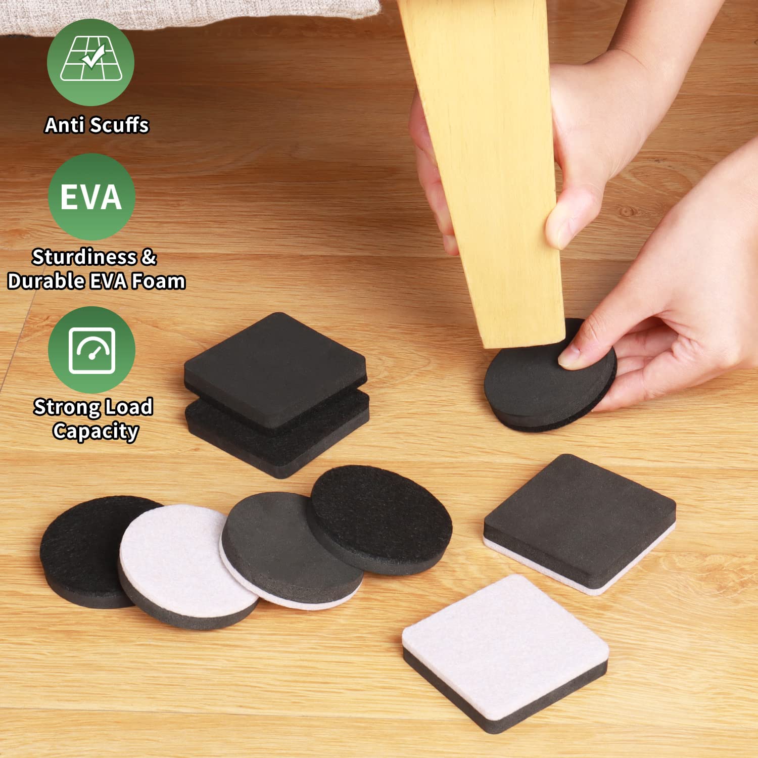 Felt Furniture Movers Sliders for Hardwood Floors for Sofa Desk (24 Count)