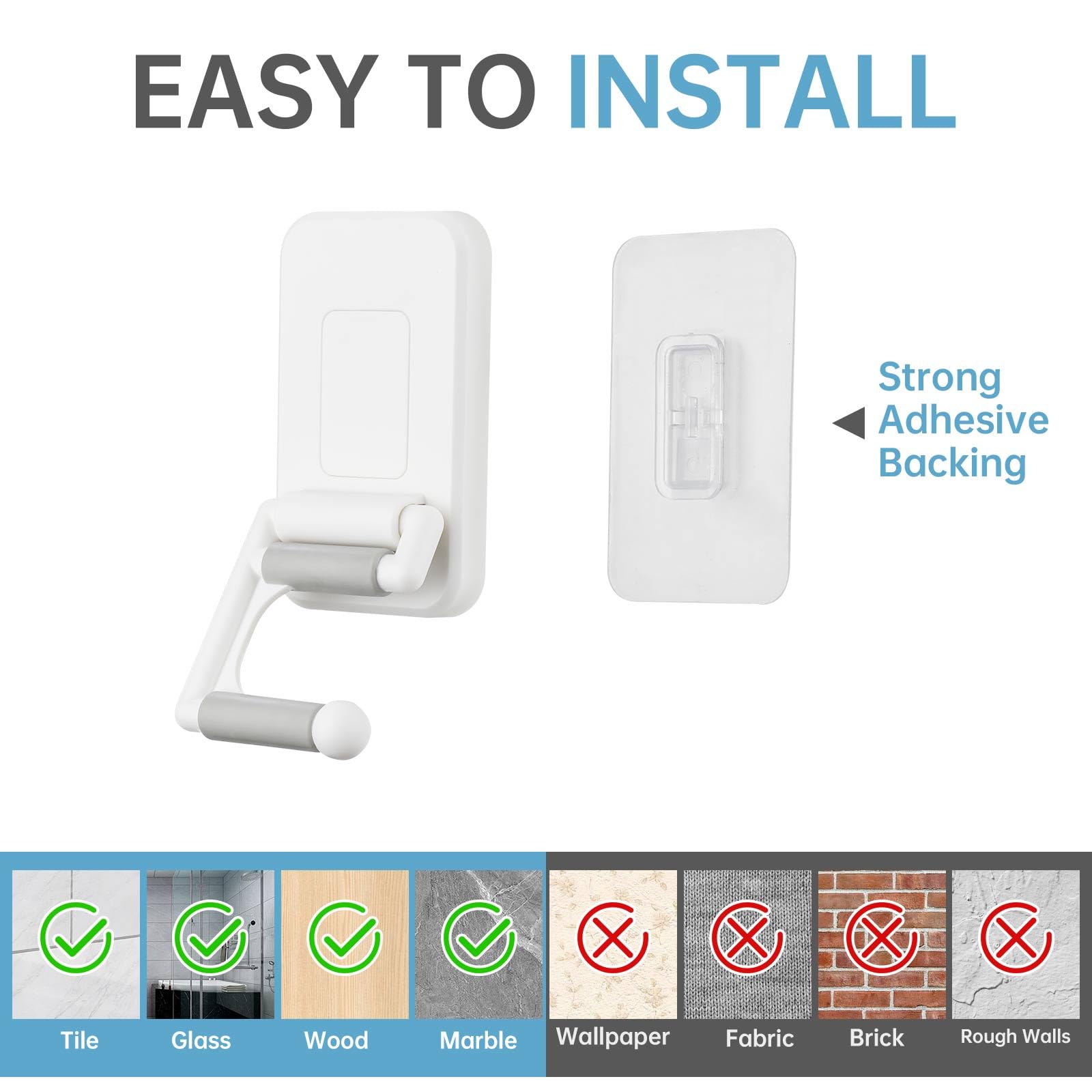 Broom Mop Holder Wall Mount 4PCS 180° Rotating No (4 Count)