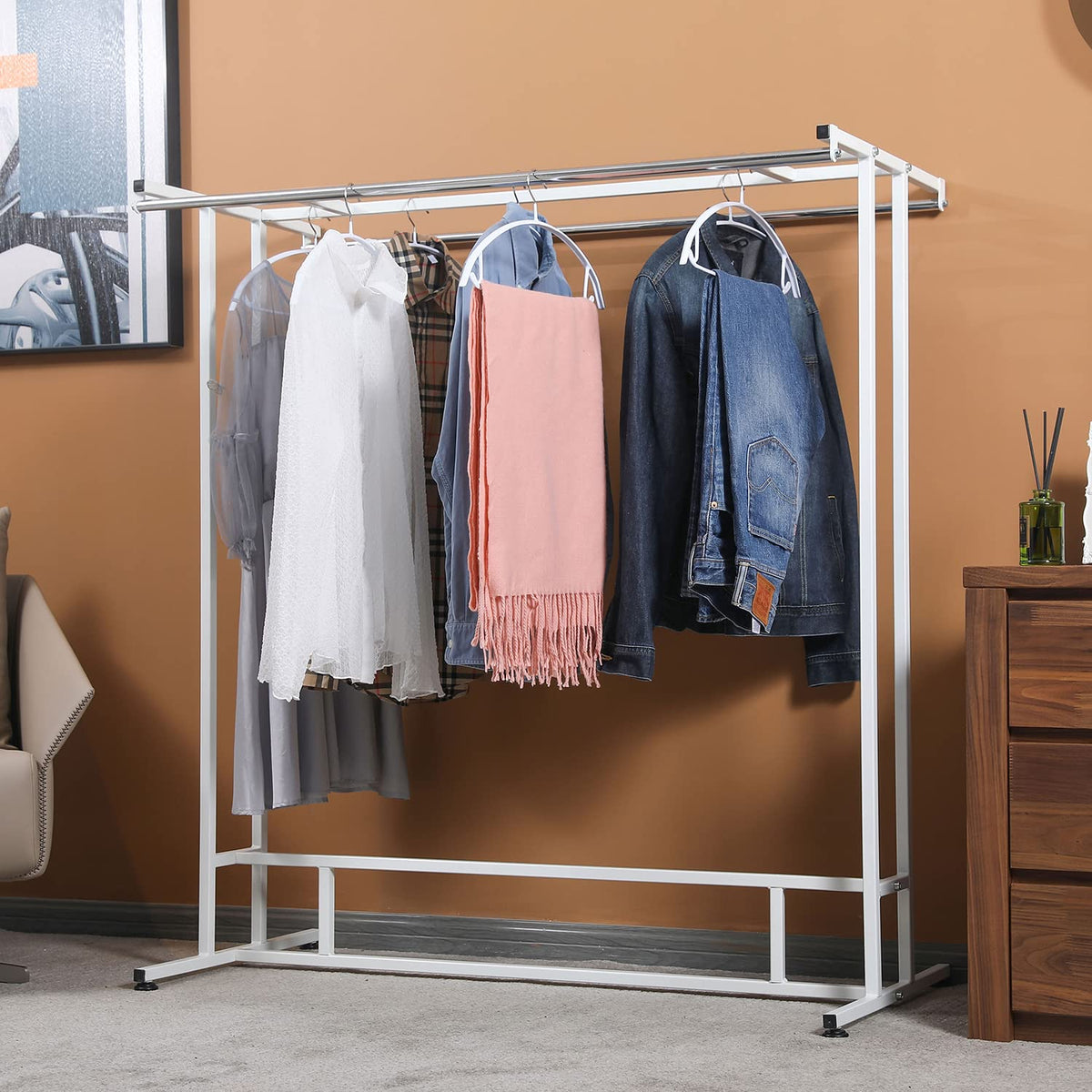 White Metal Garment Rack