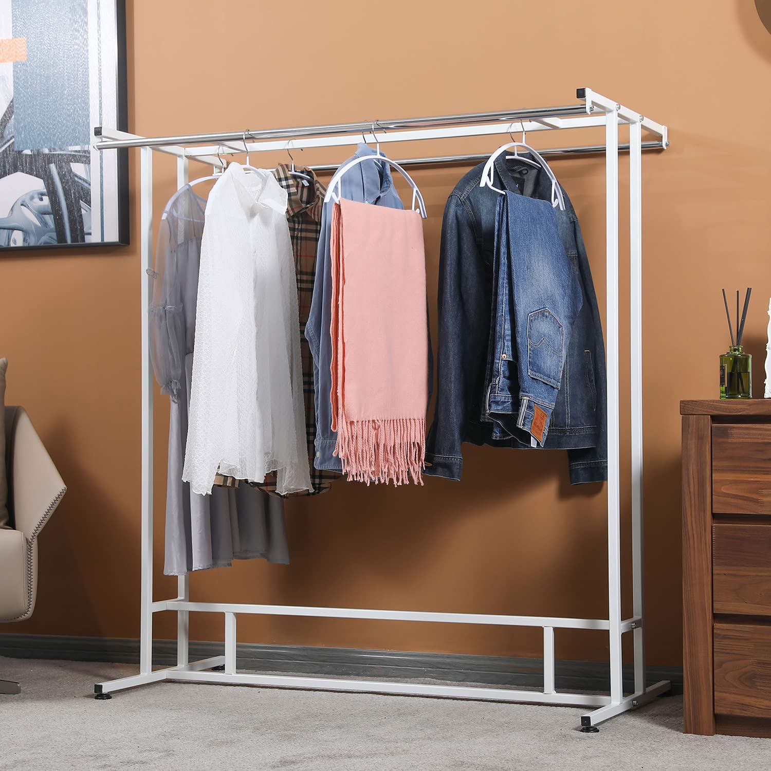 White Metal Garment Rack