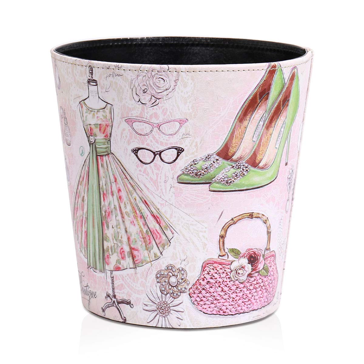 PU Leather Small Trash Can Wastebasket