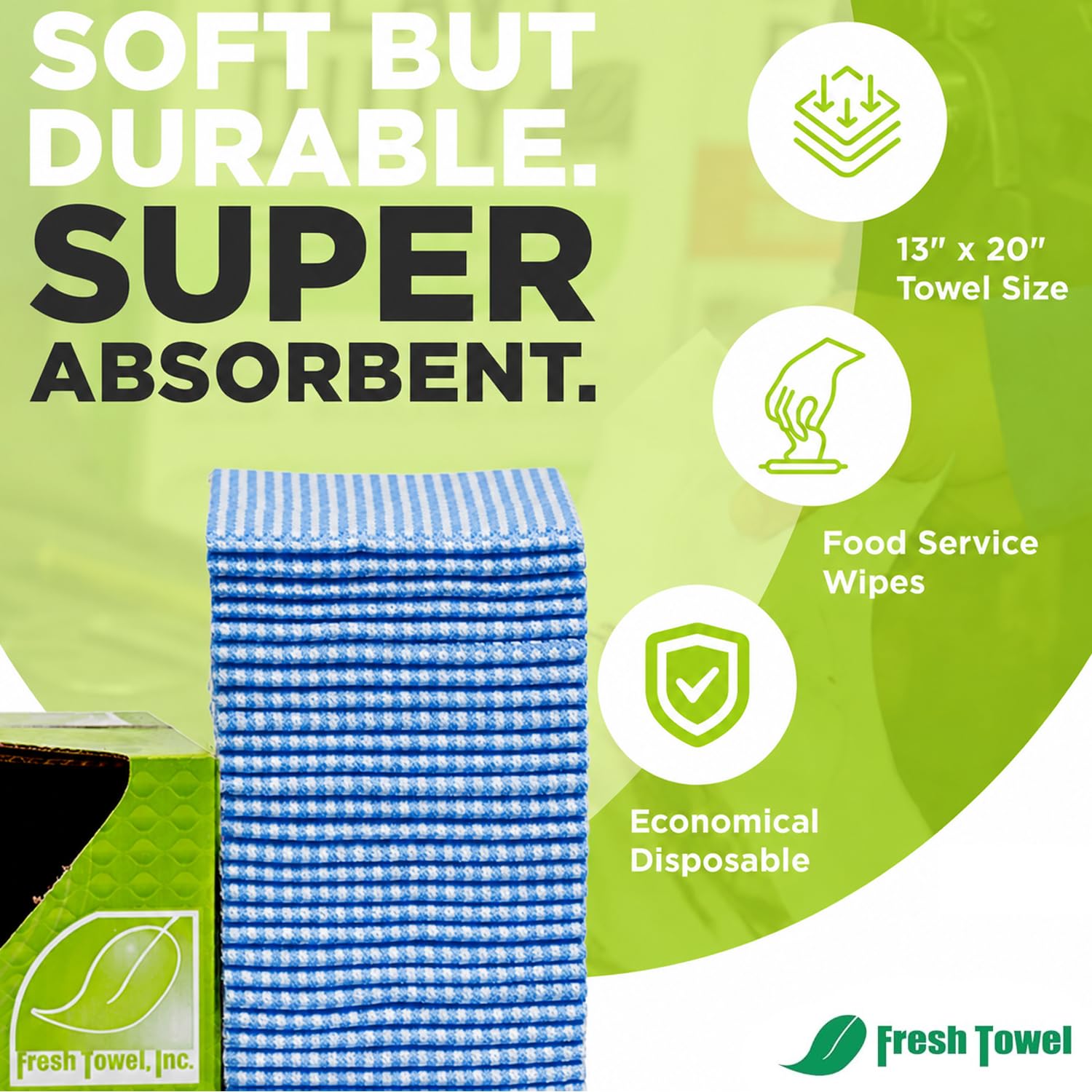 Fresh Towel Foodservice Reusable Paper Towels (200 Count)