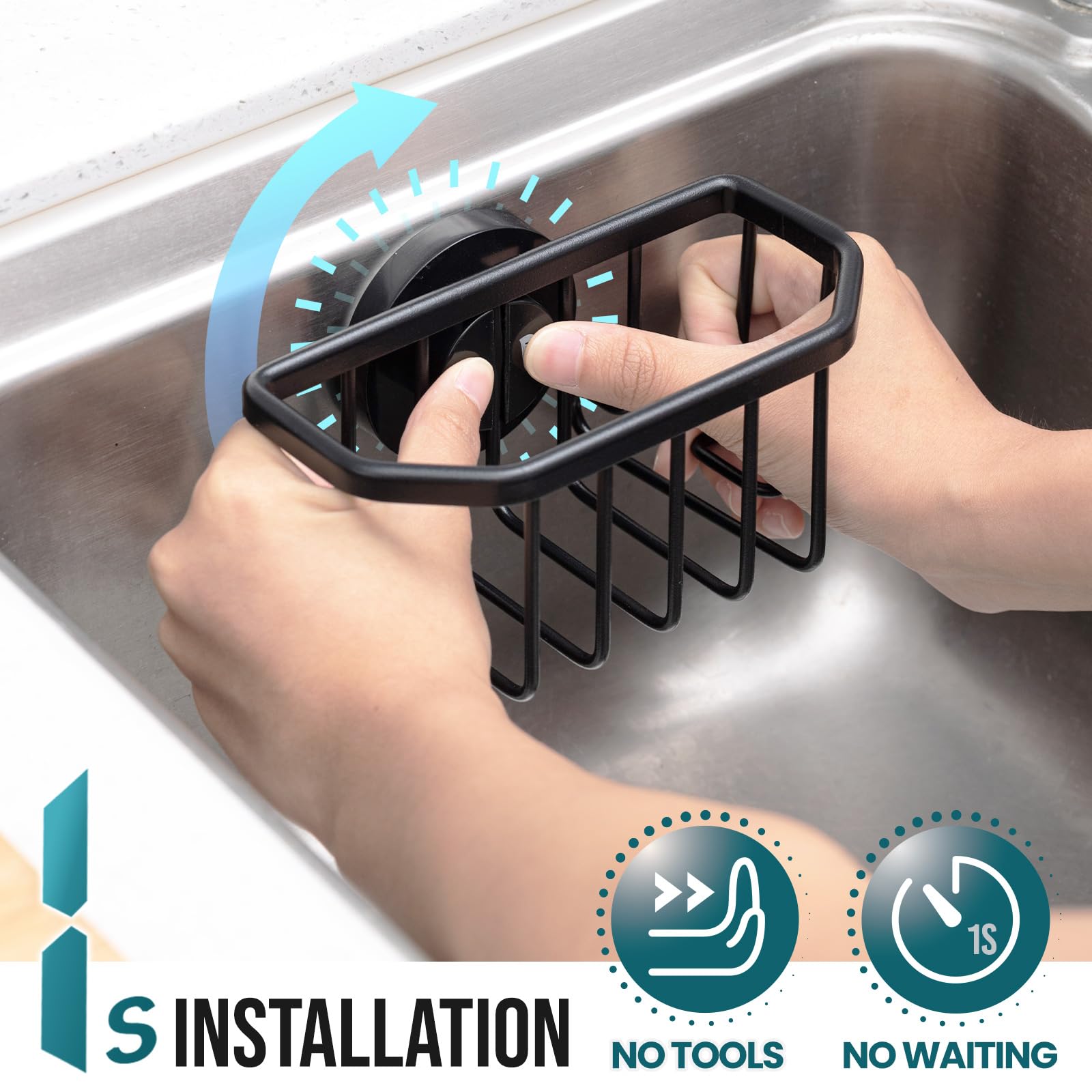 Sponge Holder for Kitchen Sink with Suction Cup