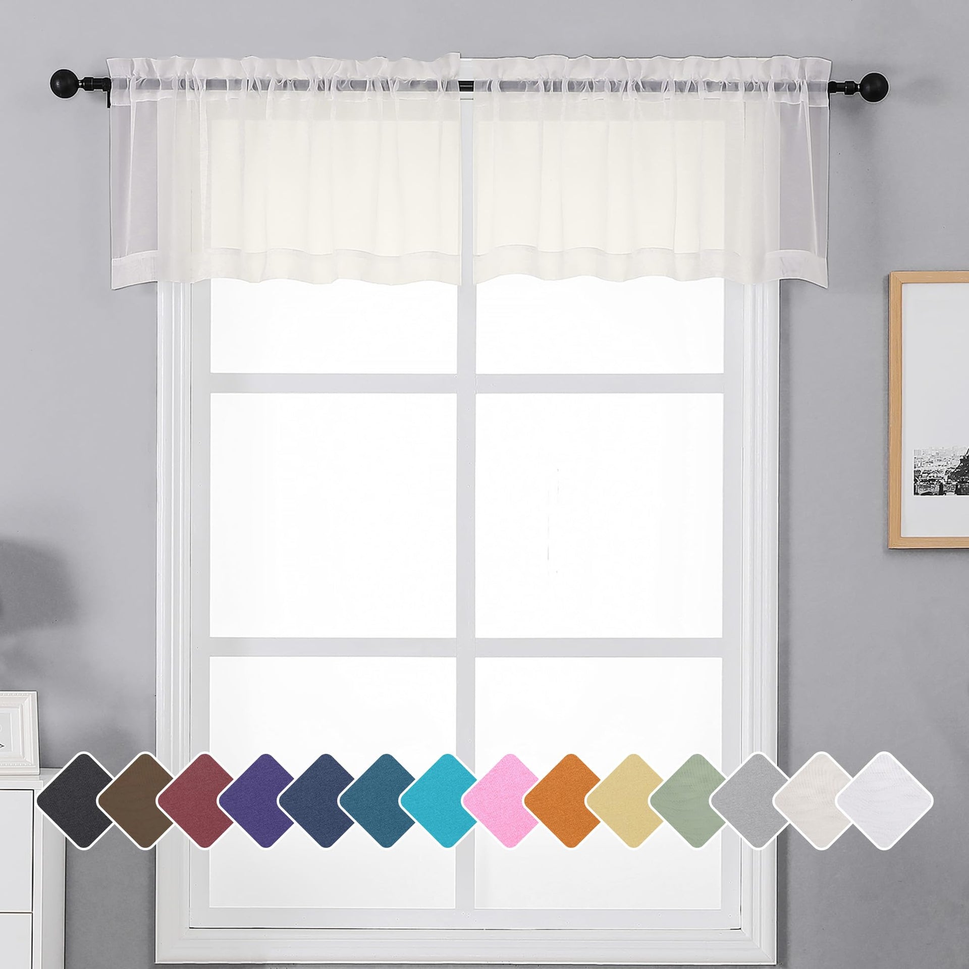 Sheer Window Valance Curtains